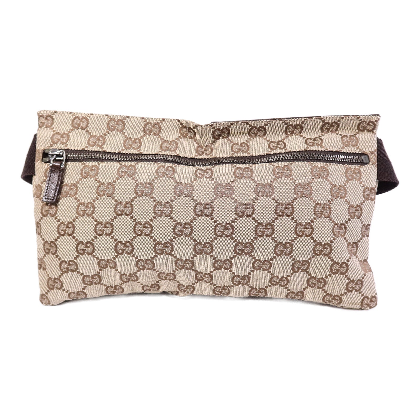 GUCCI 帆布Waist Bag銀扣腰包