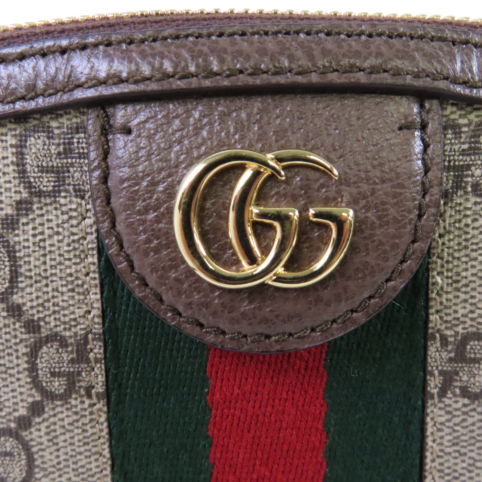 GUCCI 塗層帆布Ophidia Shoulder Bag金扣肩背袋啡色