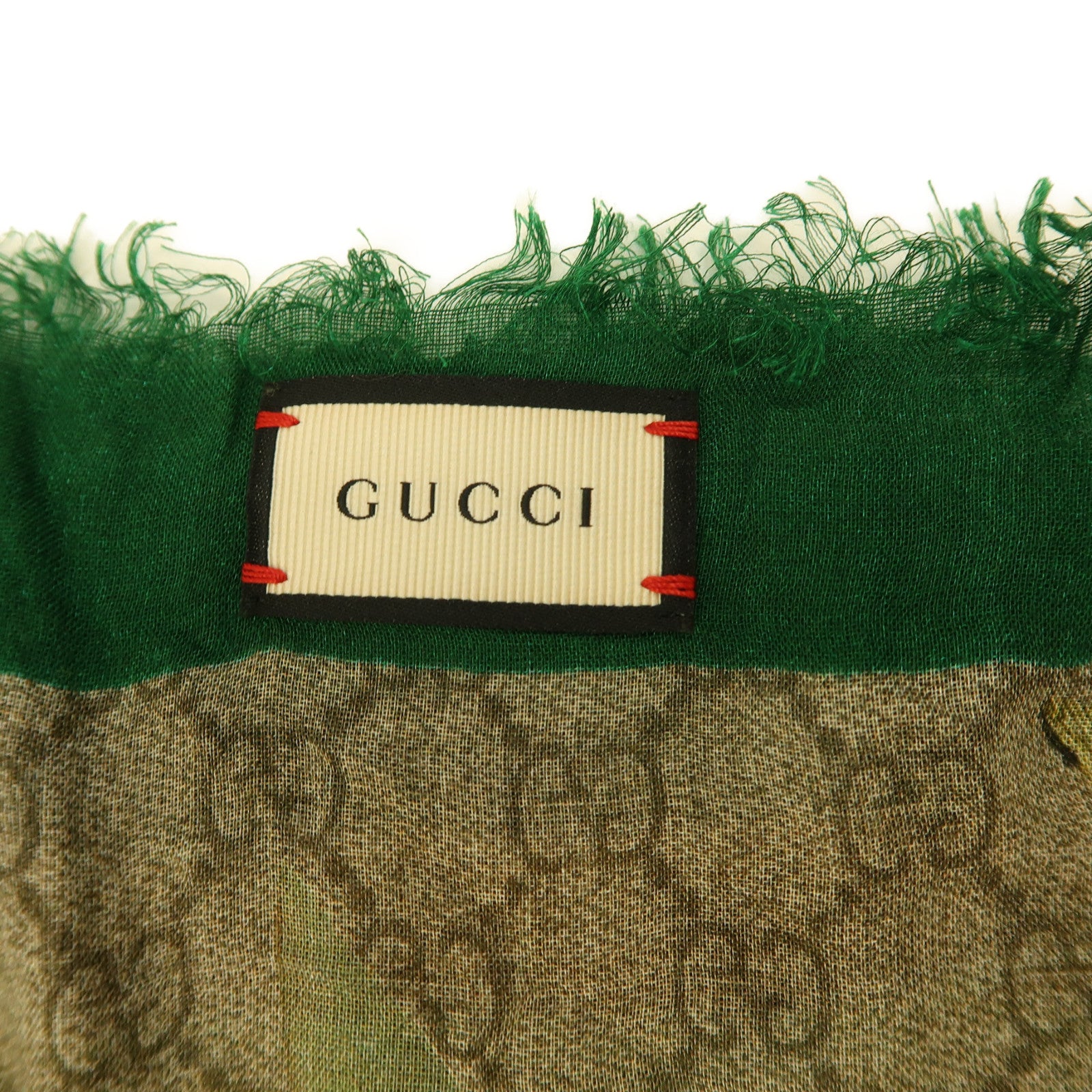 GUCCI 絲質Scarf 110x110CM圍巾啡色/綠色/彩色