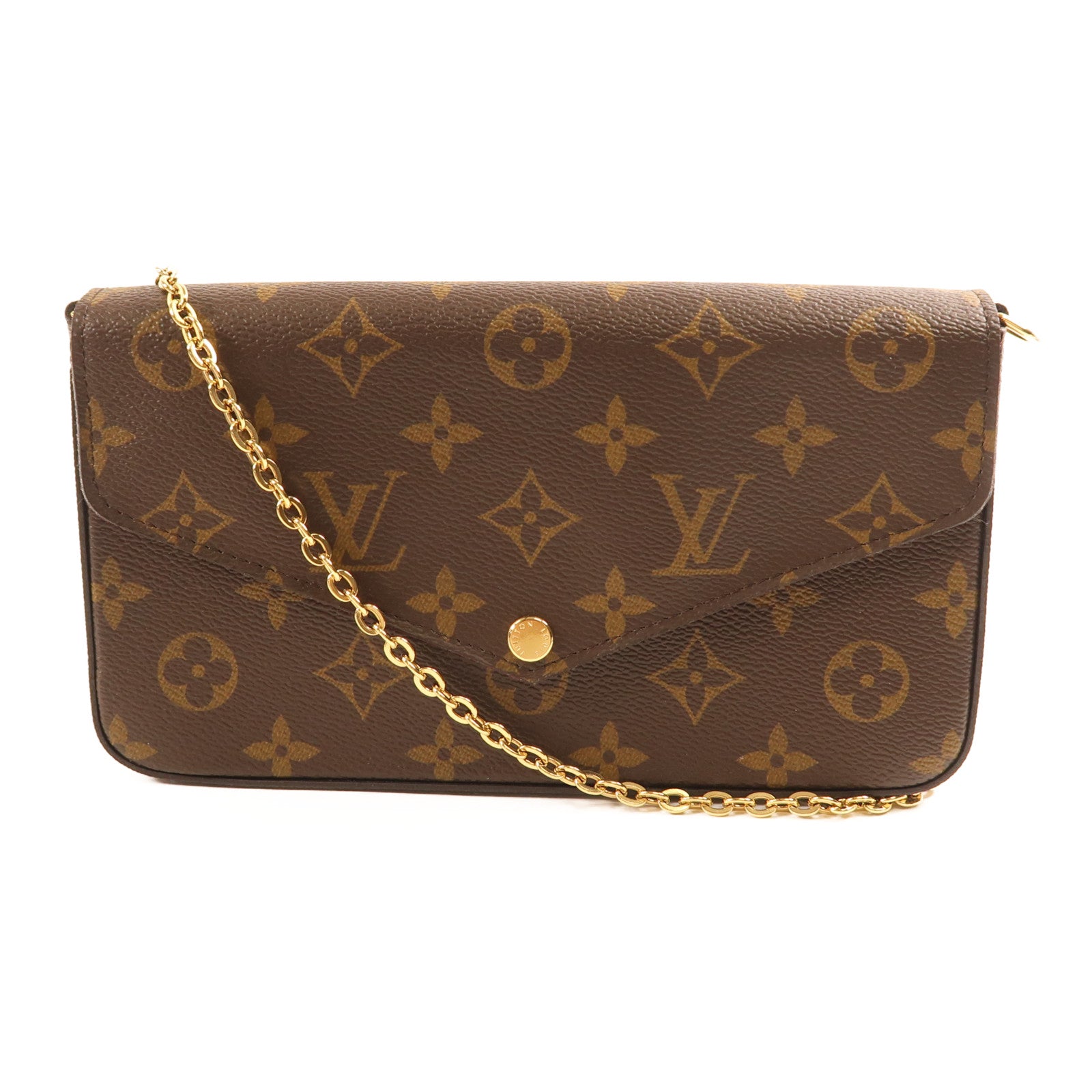 LOUIS VUITTON Monogram Pochette Felicie金扣鏈帶肩背袋