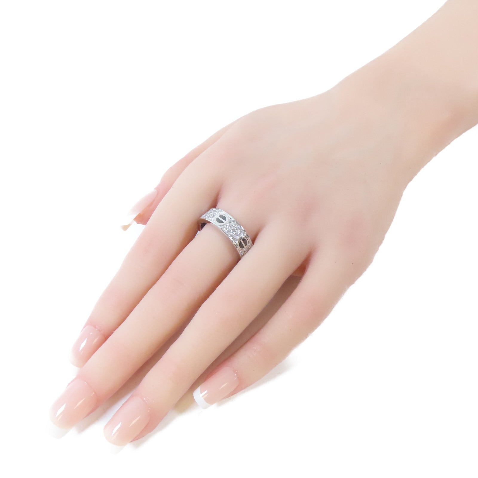 CARTIER 18K白金Love Ring鑽石戒指Cartier#59/US#8.5