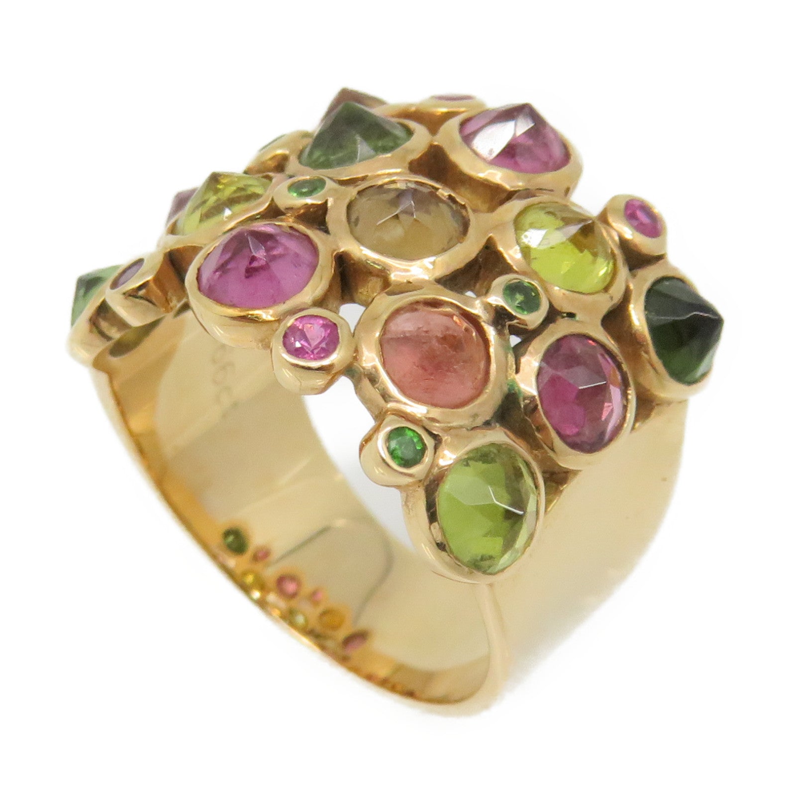 JEWELRY 18K玫瑰金/3.66ct彩色宝石Jewelry Ring戒指US#6.5