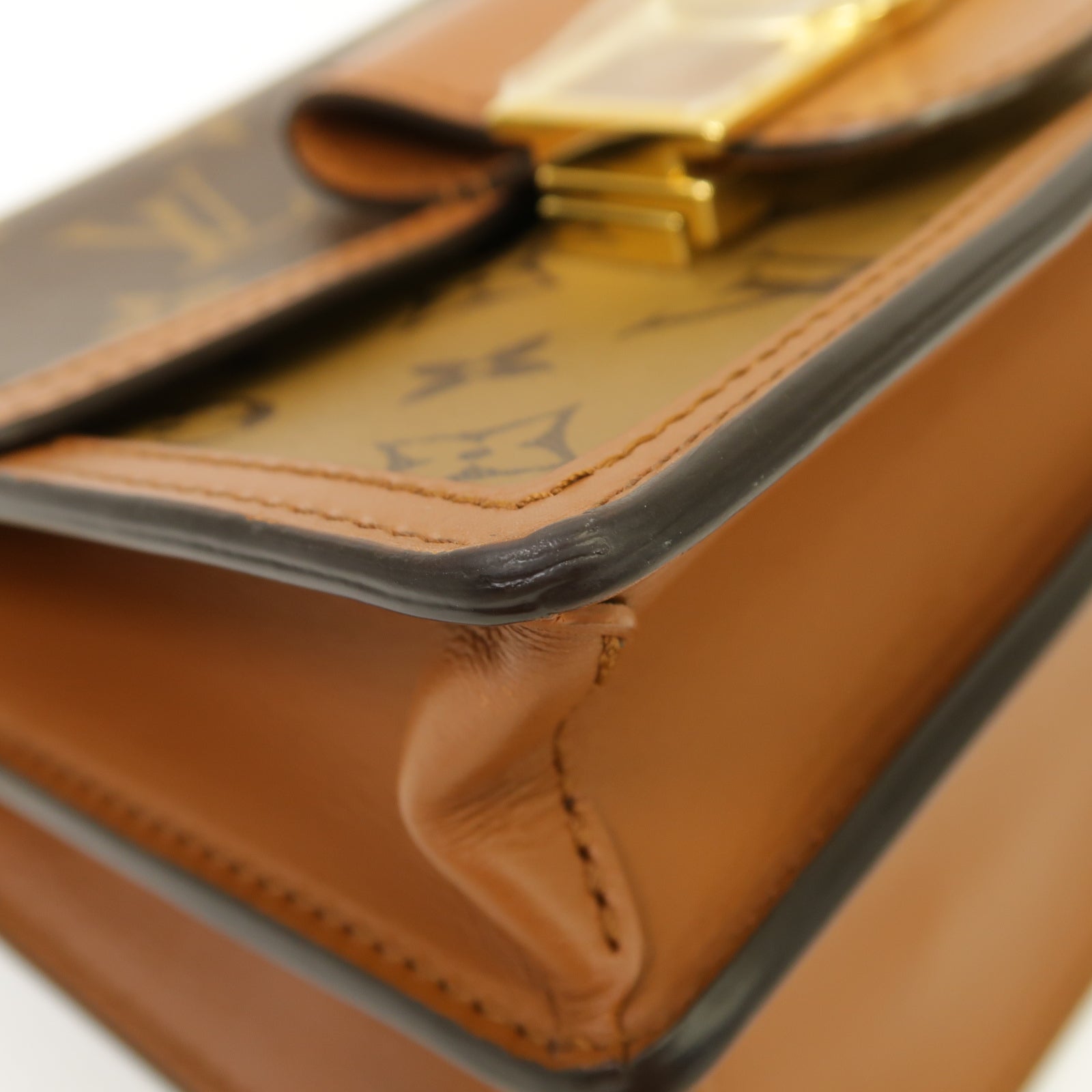 LOUIS VUITTON Monogram Mini Dauphine金扣肩背袋啡色