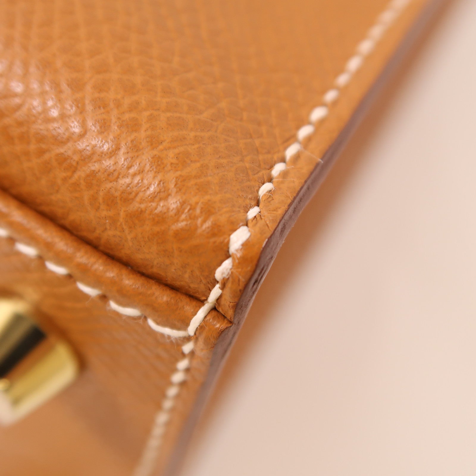 HERMES Epsom皮革Kelly 25金扣手挽肩背兩用袋Gold棕色