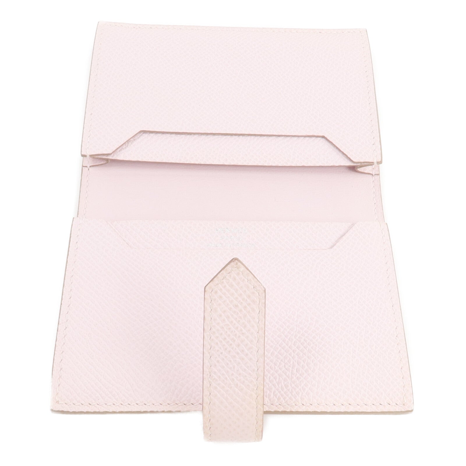 HERMES Epsom皮革Bearn Compact錢包Mauve Pale