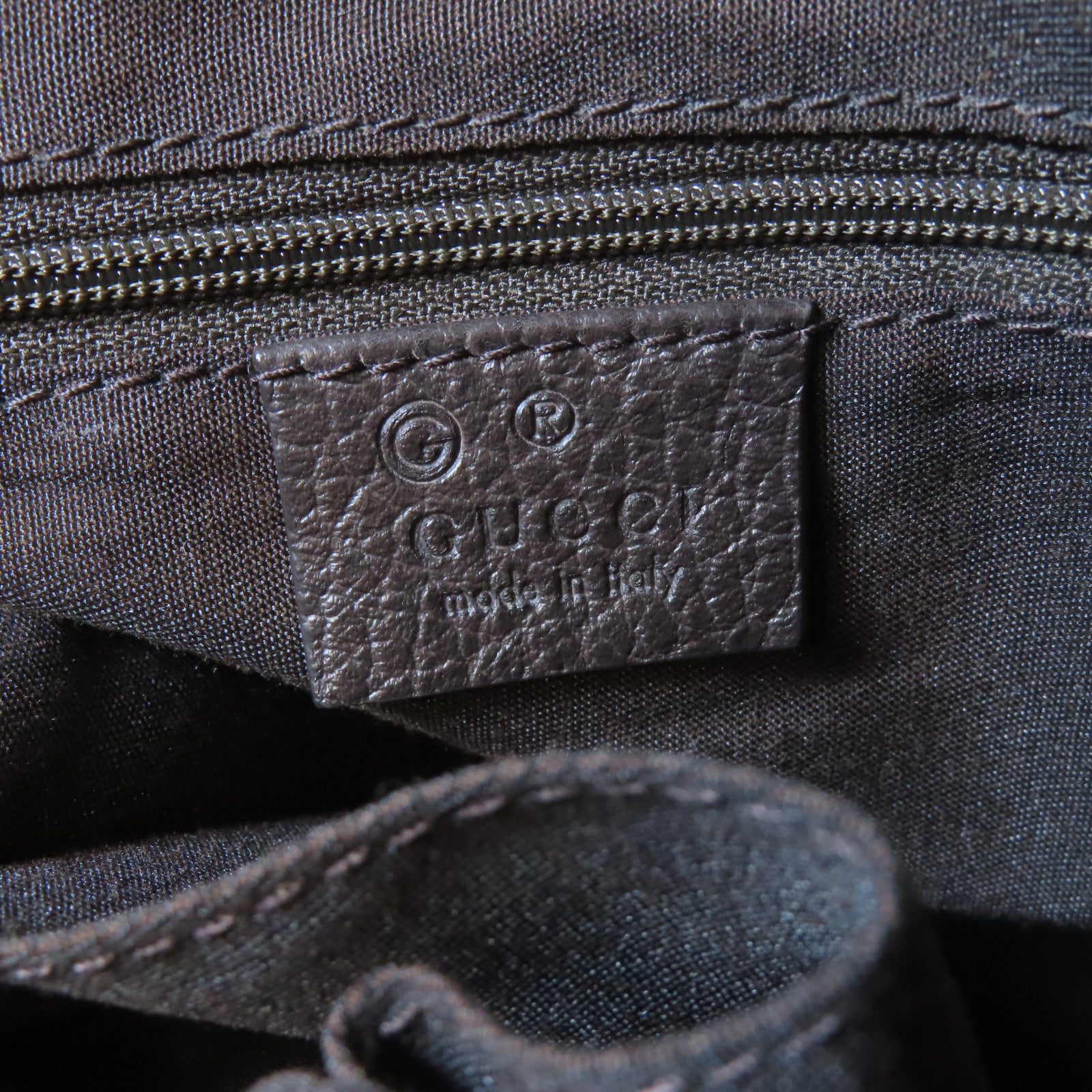 GUCCI 塗層帆布Shoulder Bag金扣肩背袋啡色