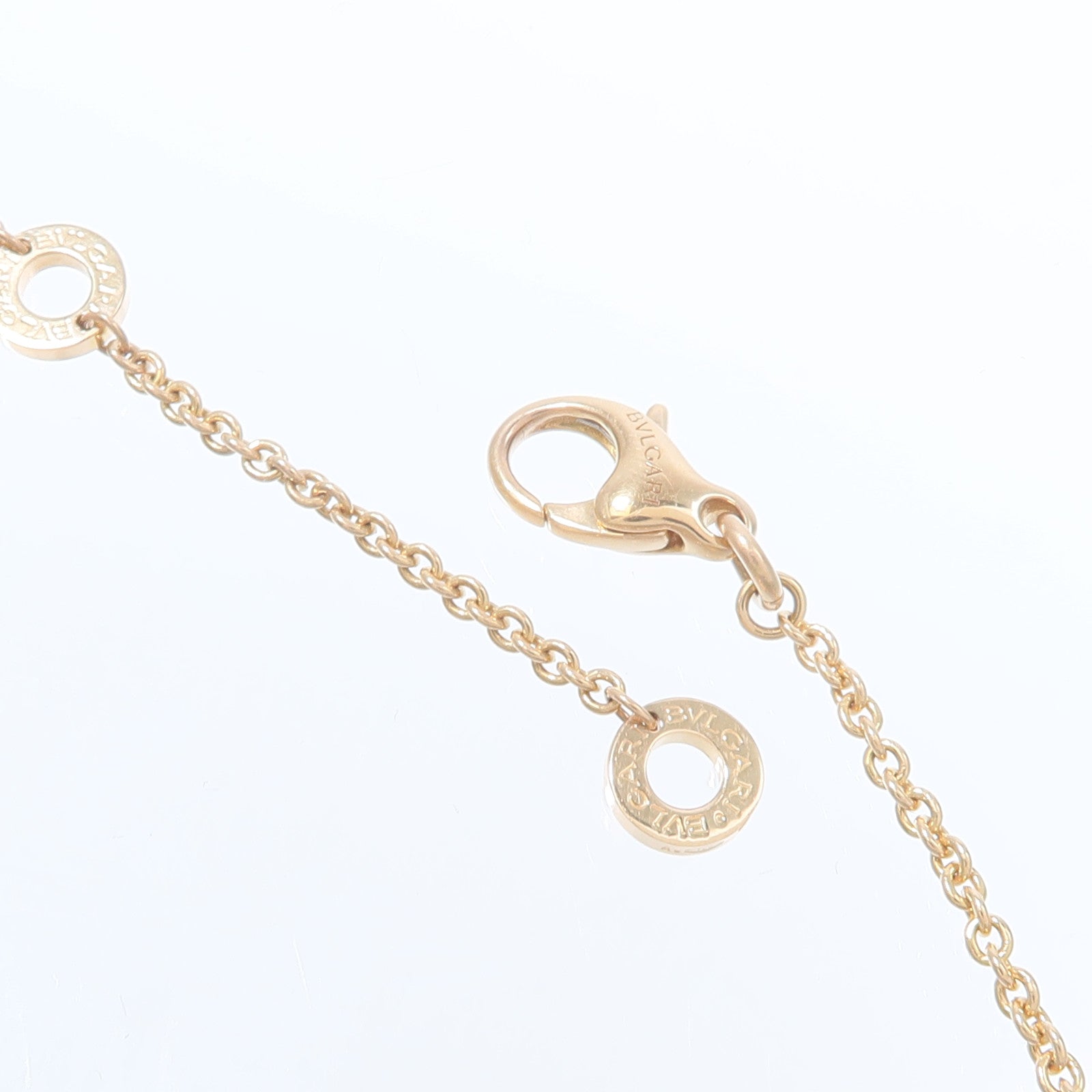 BVLGARI 18K玫瑰金/陶瓷Diamond B-zero1 Necklace鑽石項鍊