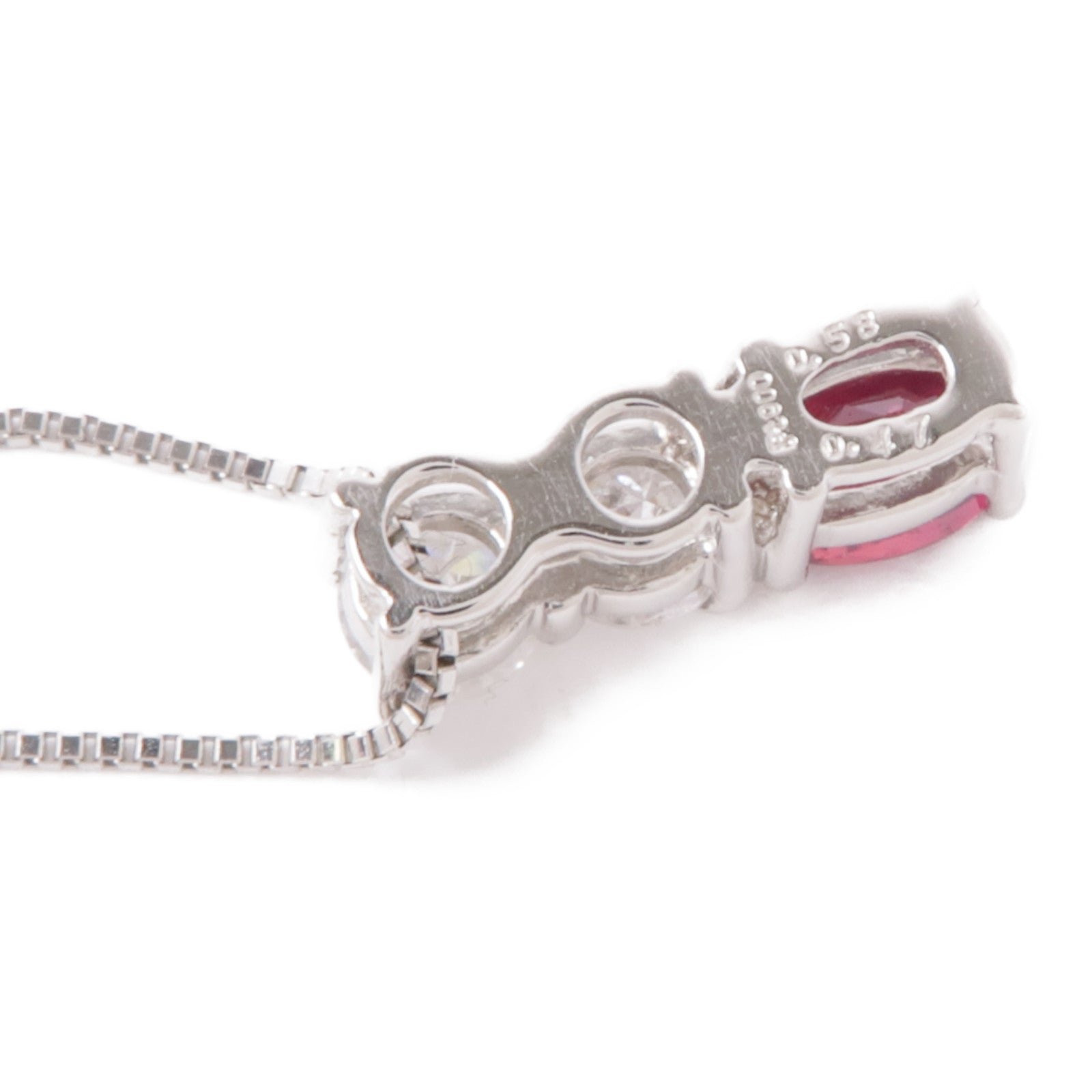 JEWELRY 【激減優惠】PT900/PT850鉑金Ruby/Diamond Necklace紅寶石/鑽石項鍊