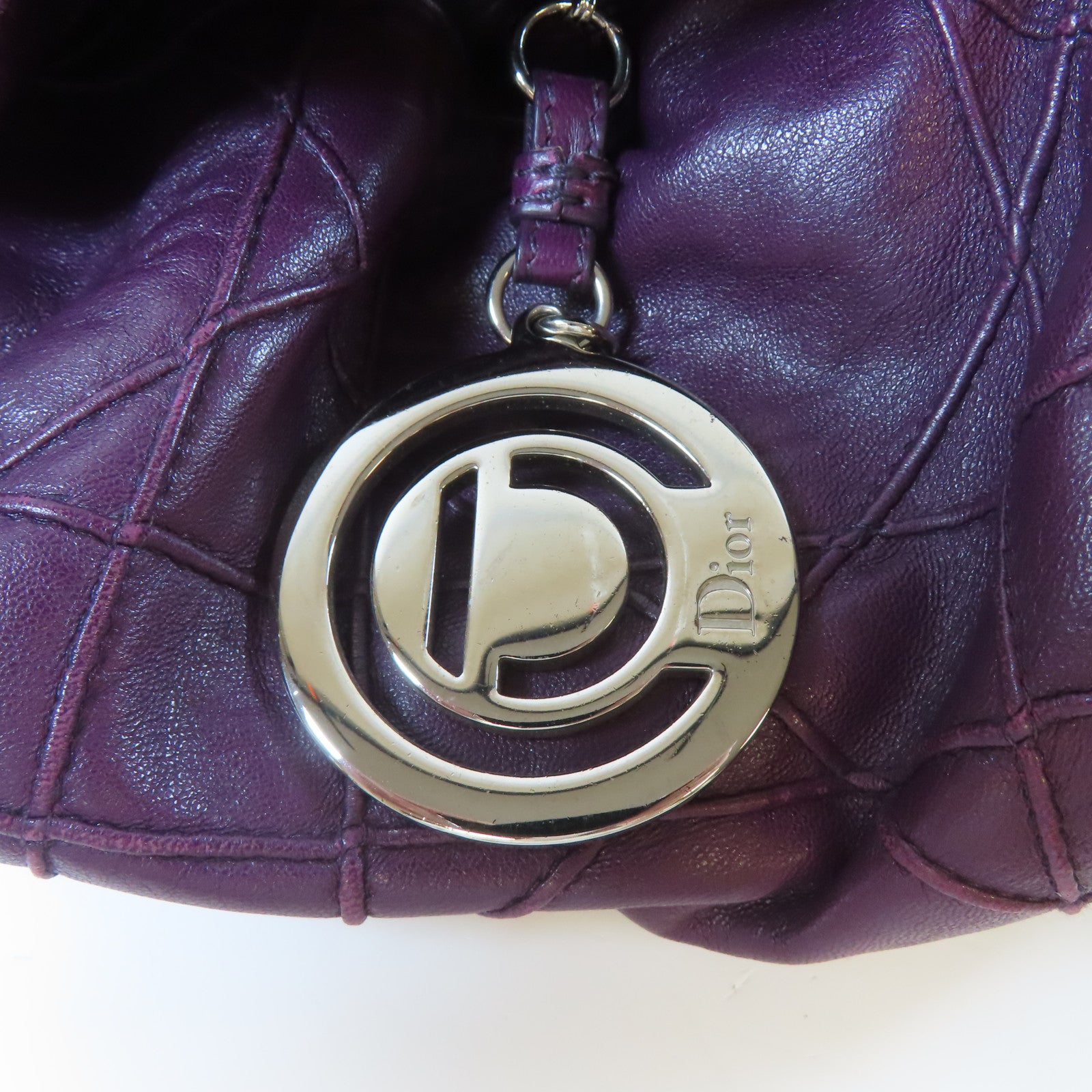 Dior 【激減優惠】牛皮皮革Shoulder Bag銀扣肩背袋紫色