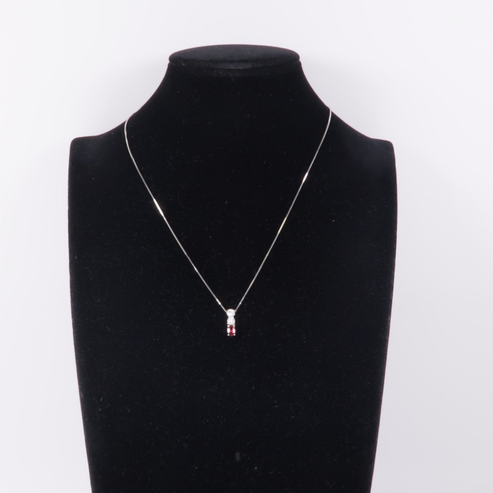 JEWELRY 【激減優惠】PT900/PT850鉑金Ruby/Diamond Necklace紅寶石/鑽石項鍊