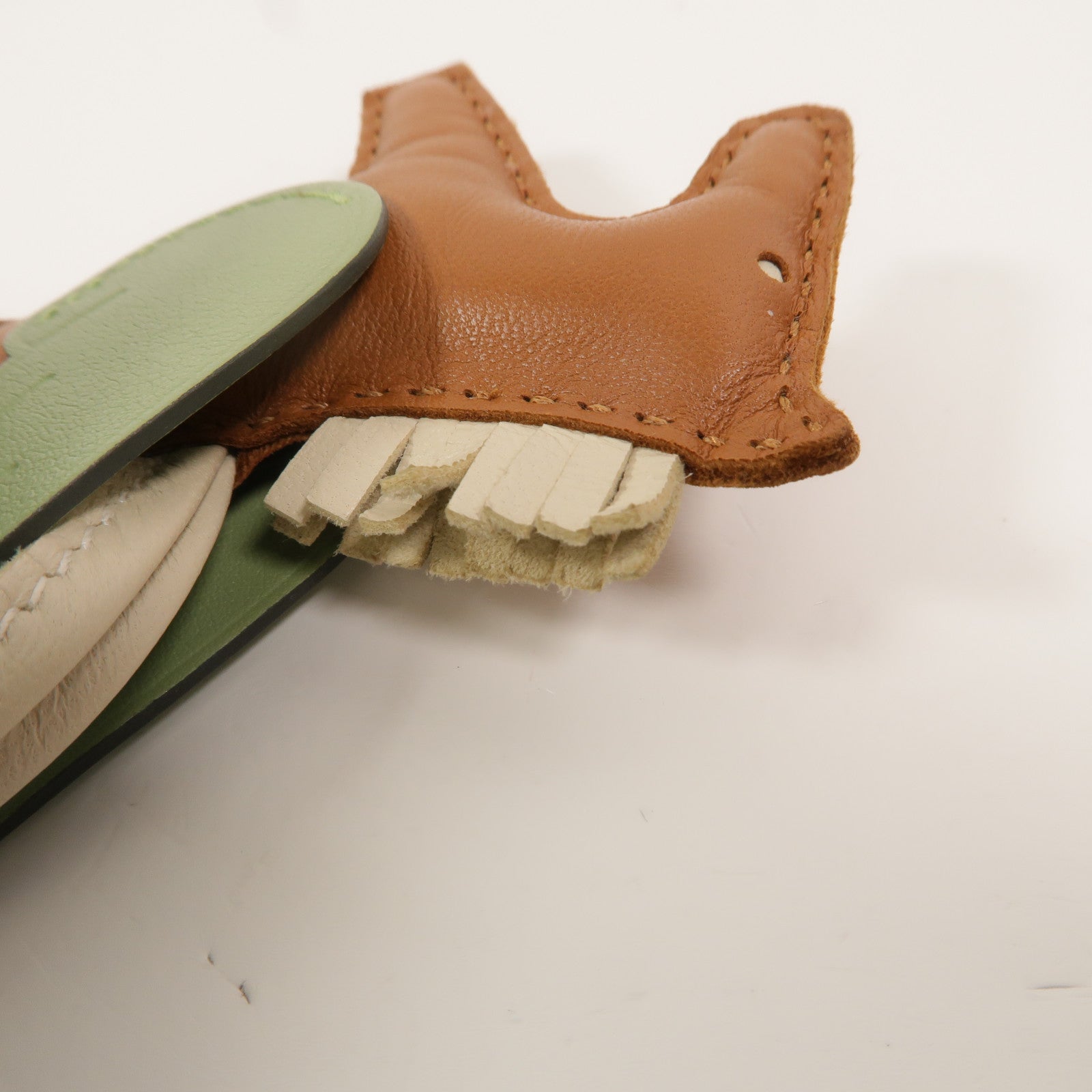 HERMES Milo/Swift皮革Rodeo Pegase PM掛飾Gold/Vert Criquet/Nata