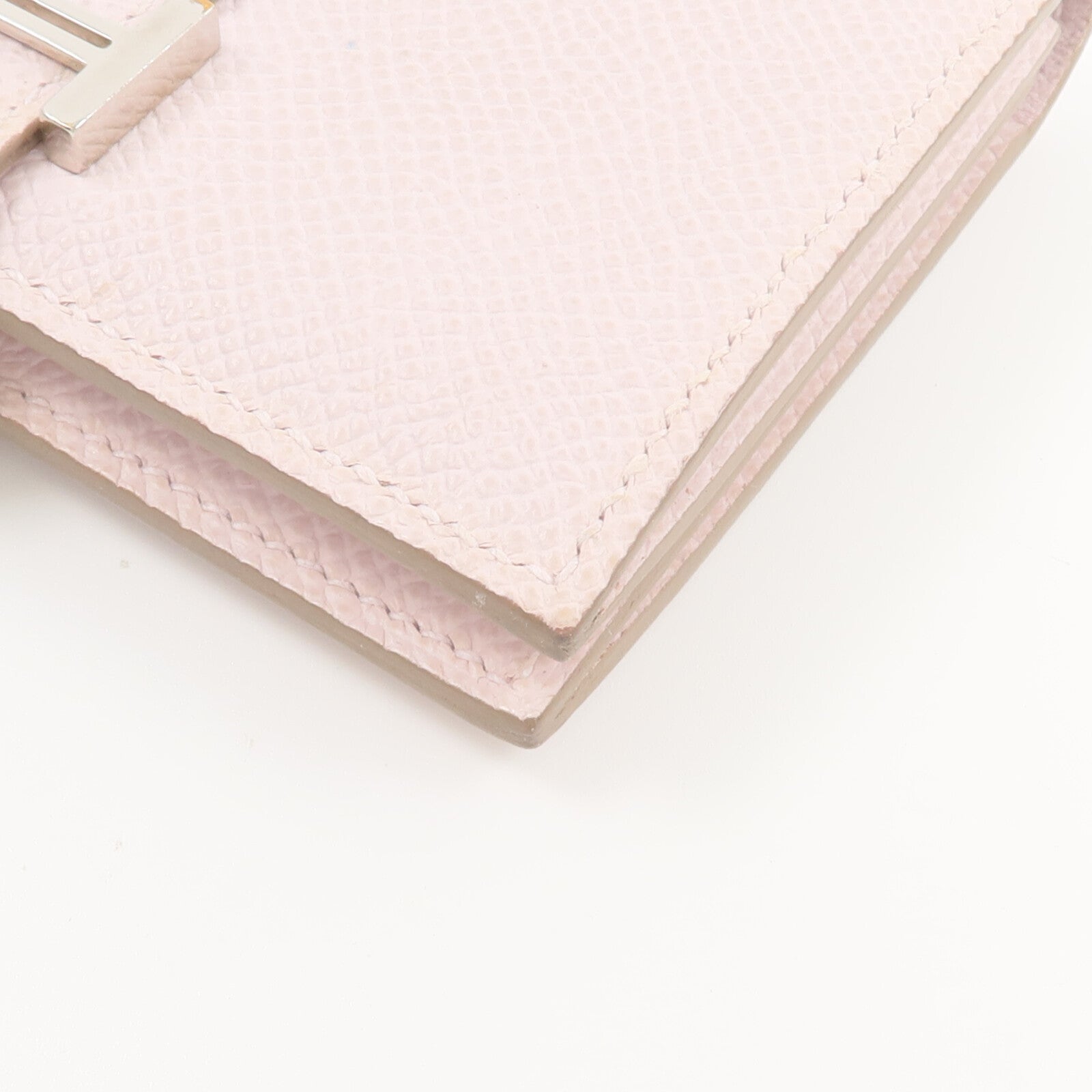 HERMES Epsom皮革Bearn Compact錢包Mauve Pale