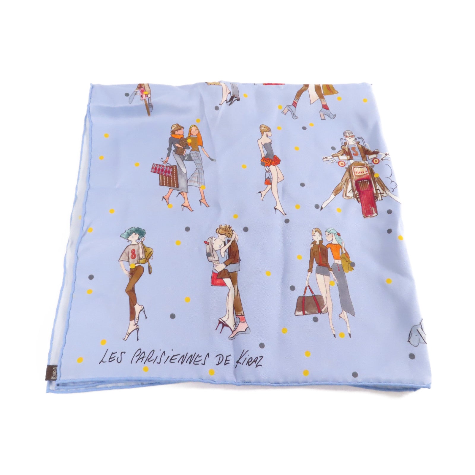 HERMES 【激減優惠】絲質65x65 Scarf絲巾藍色/彩色
