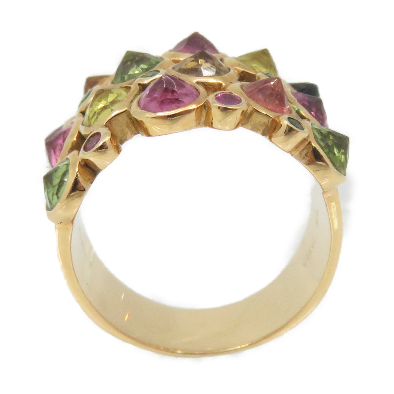 JEWELRY 18K玫瑰金/3.66ct彩色宝石Jewelry Ring戒指US#6.5