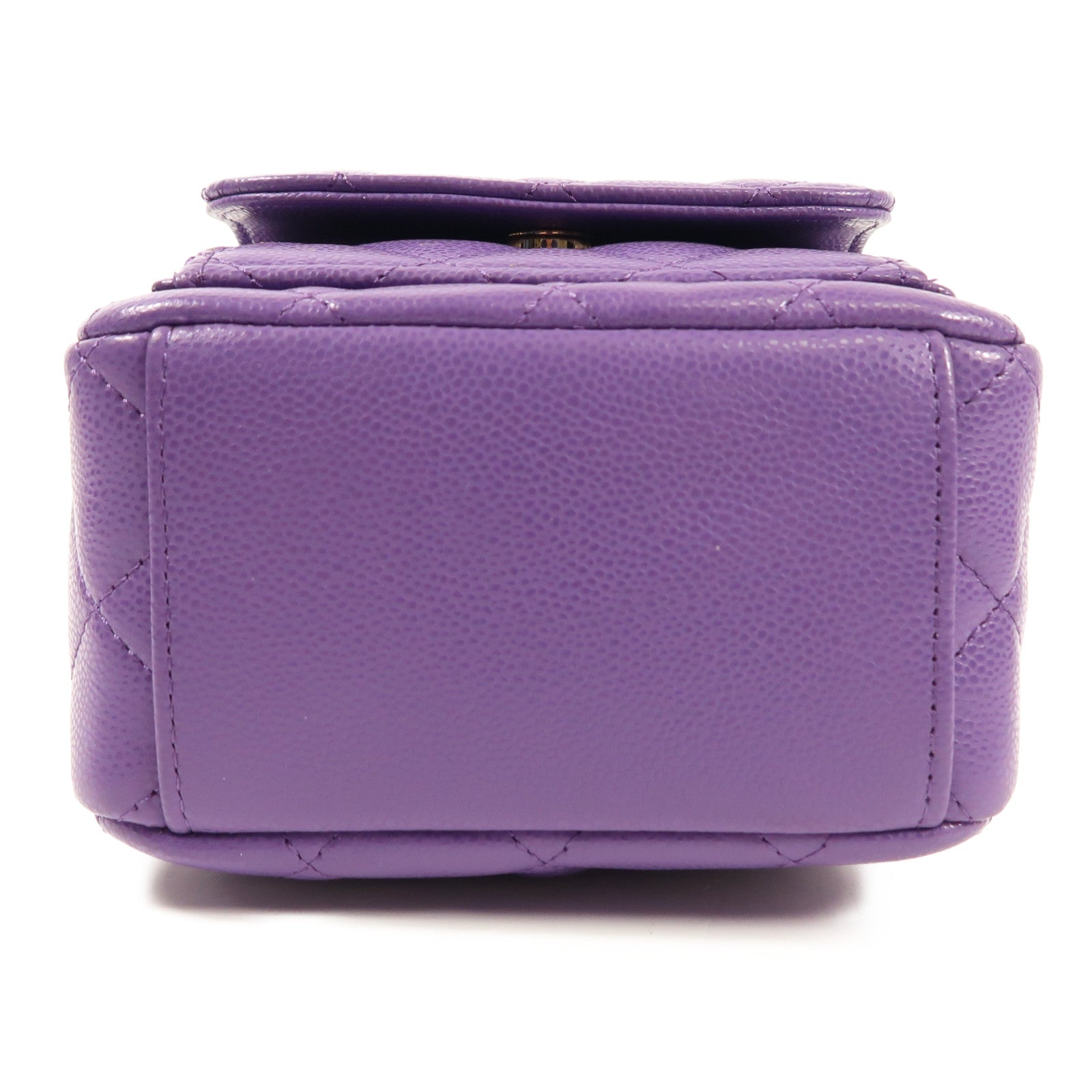 CHANEL 牛皮皮革Rucksack金扣鏈帶背包