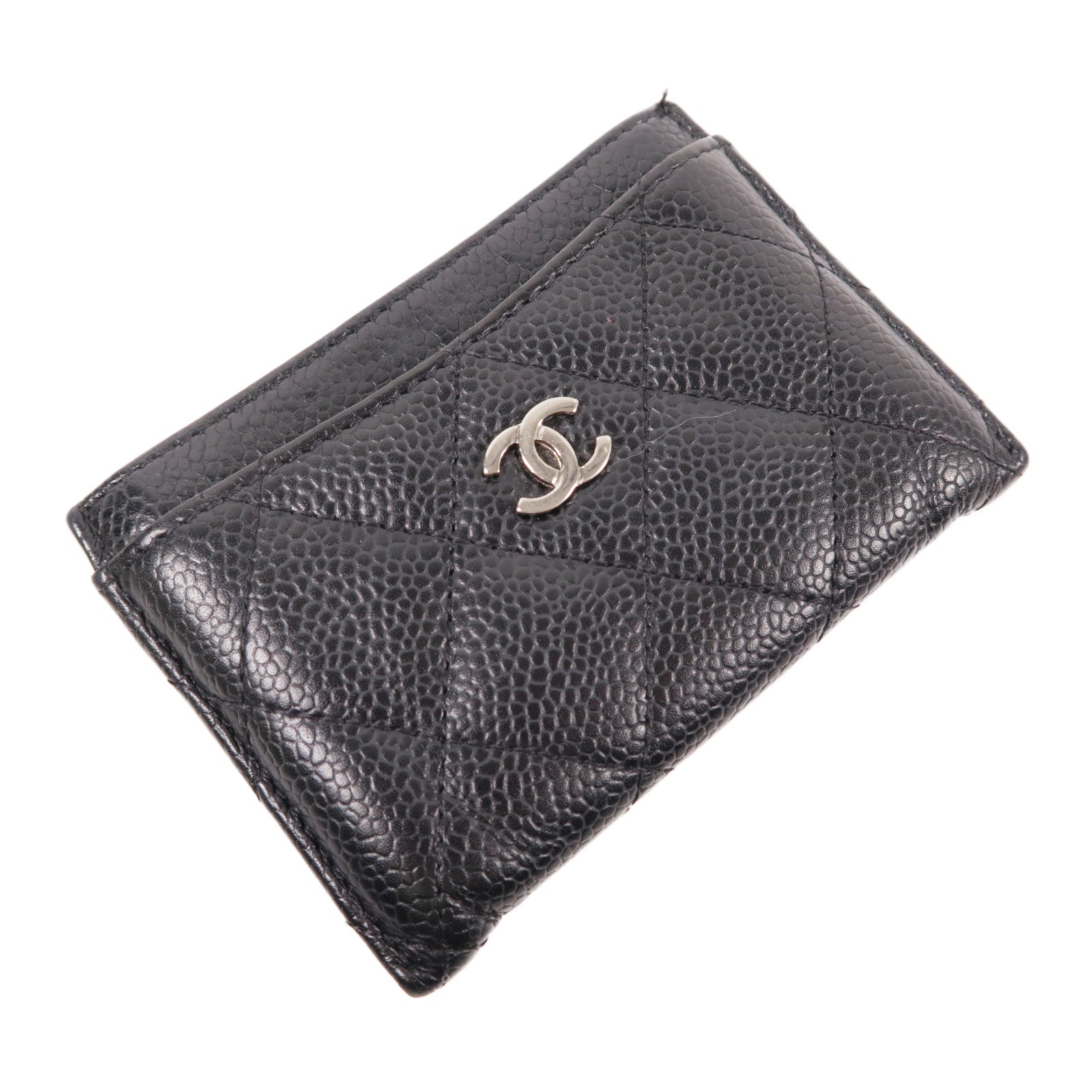 CHANEL 牛皮皮革Card Case銀扣卡片套
