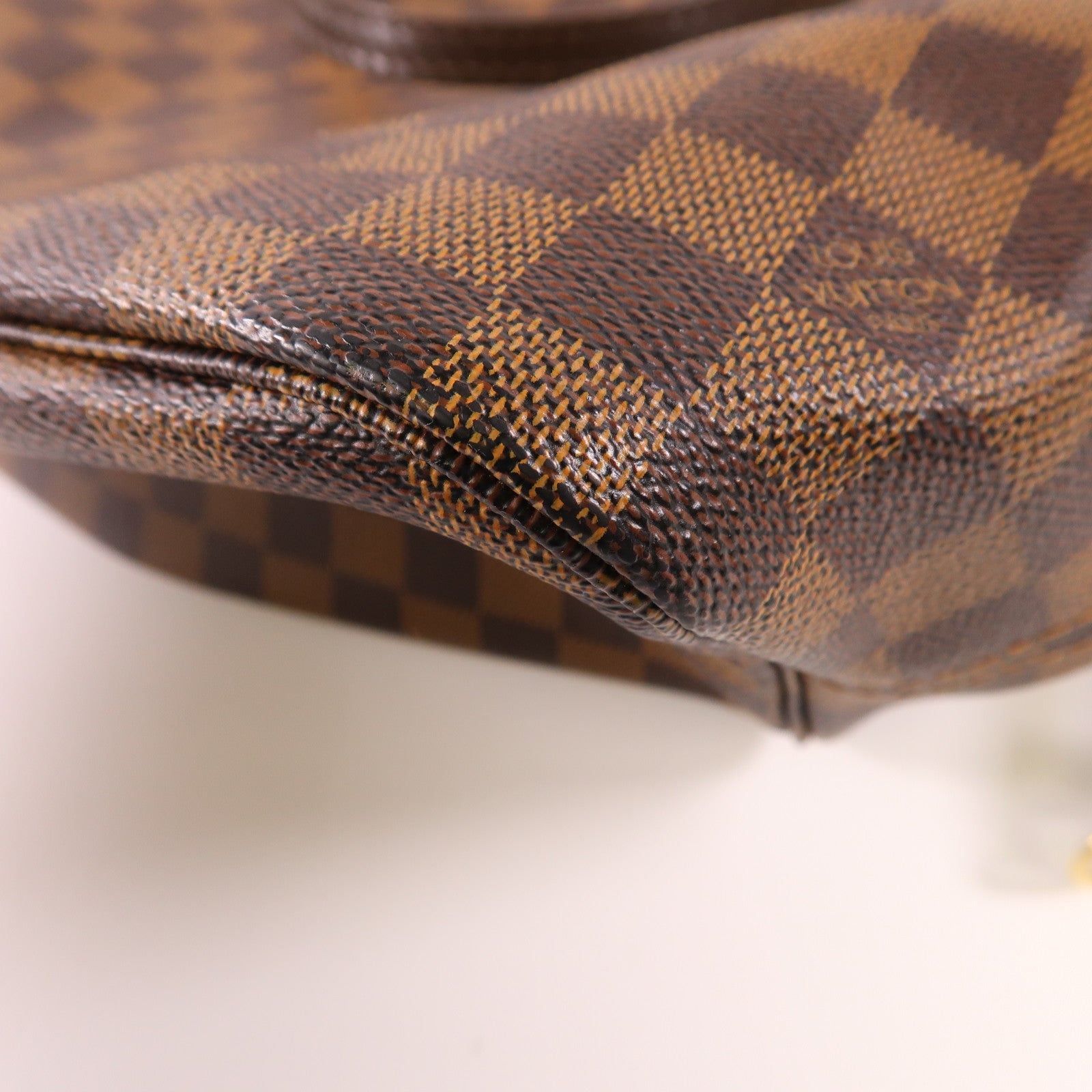 LOUIS VUITTON Damier Neverfull MM金扣手挽袋