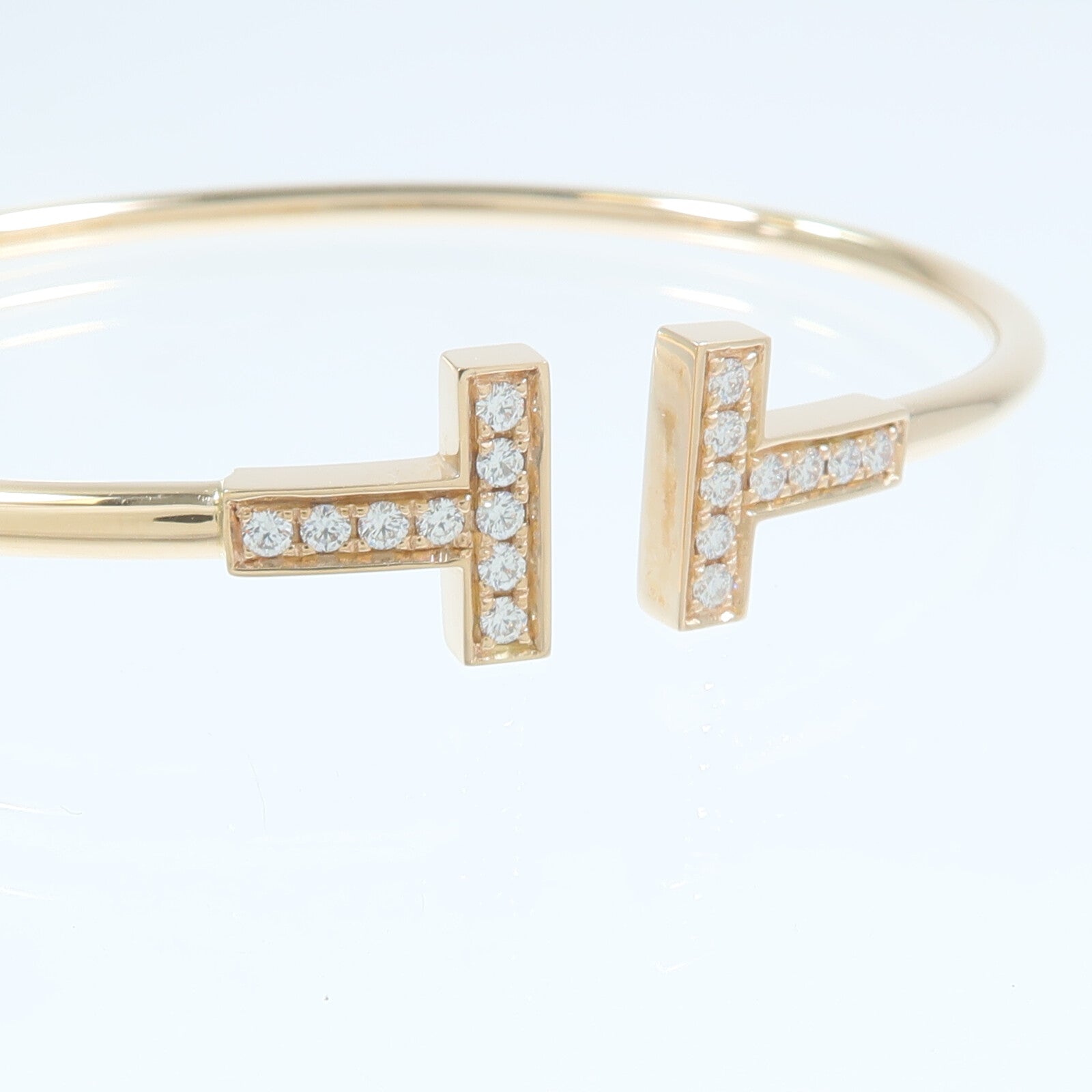 TIFFANY＆CO 18K玫瑰金T Wire Diamond Bangle鑽石手鐲