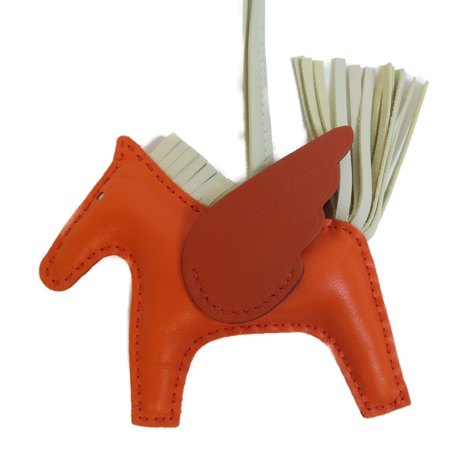 HERMES 【激減優惠】Swift皮革Rodeo Pegase PM掛飾橙色