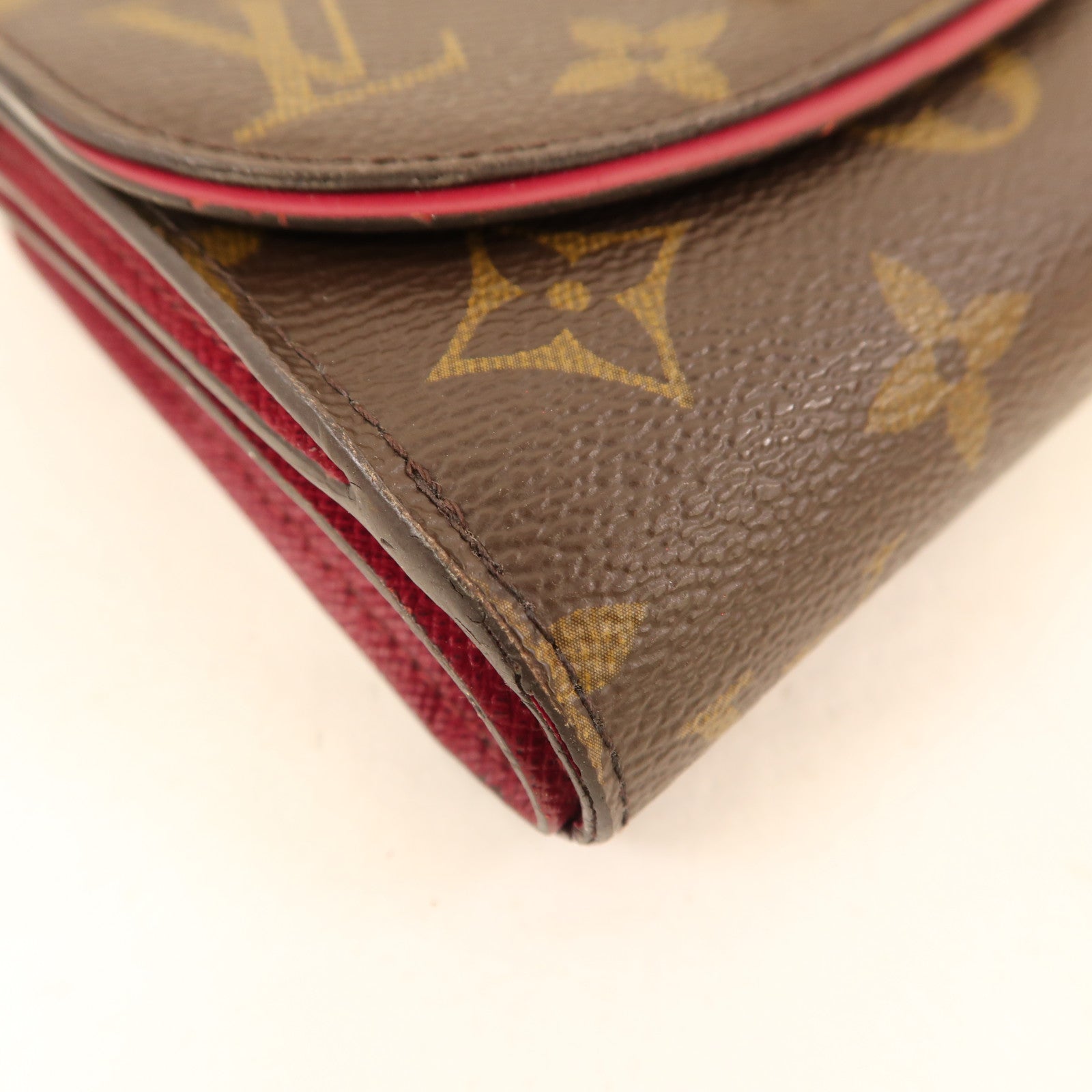 LOUIS VUITTON Monogram Ariane金扣錢包棕色/酒紅色