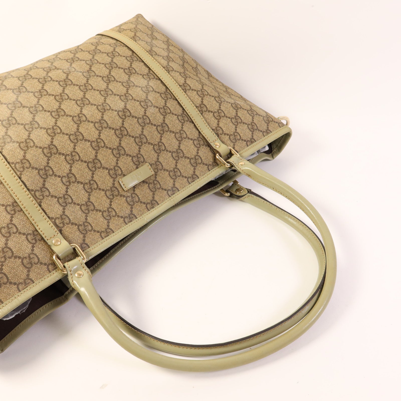 GUCCI 帆布GG Supreme Tote金扣手挽袋