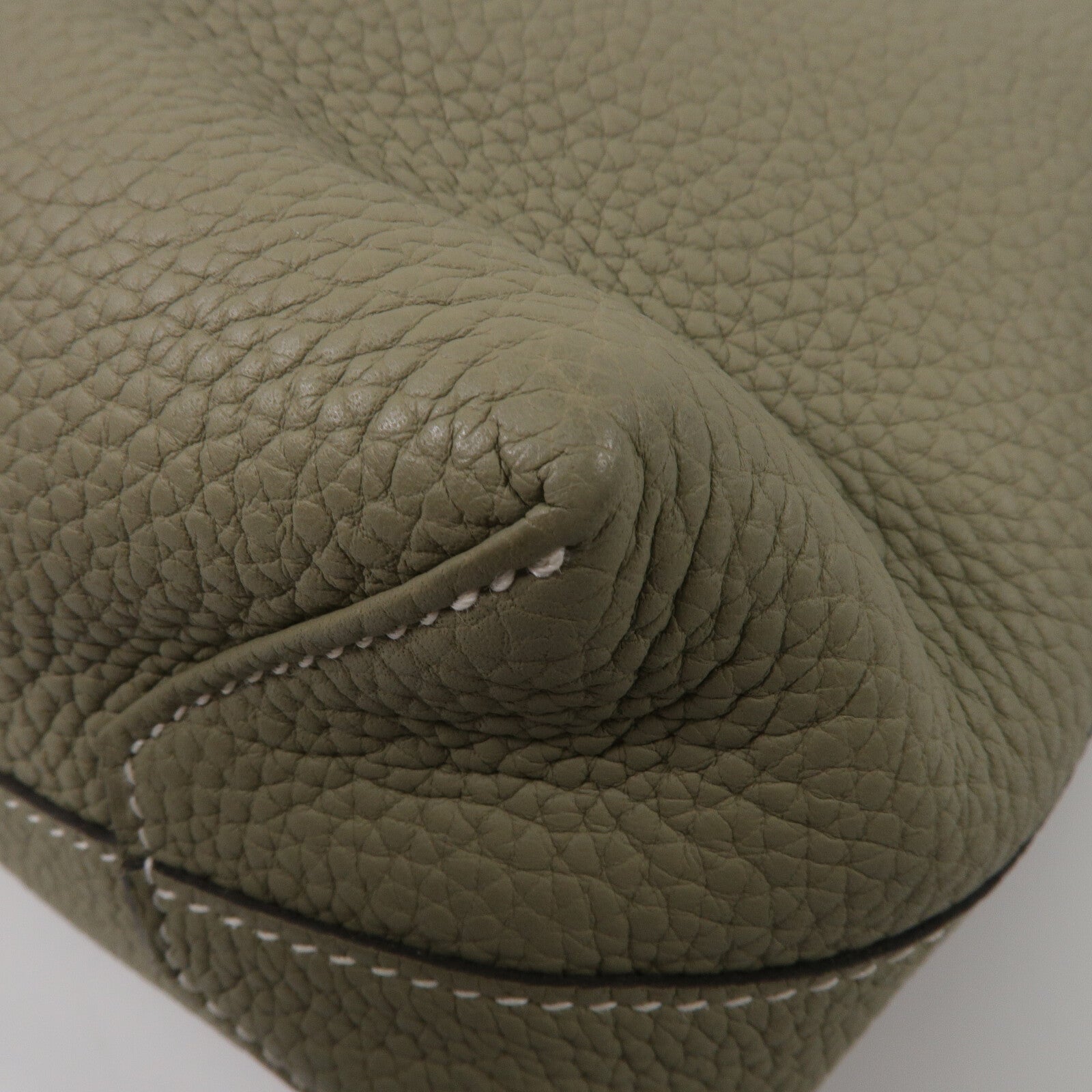 HERMES Clemence皮革Double Sens 36手挽袋Sauge/Lime
