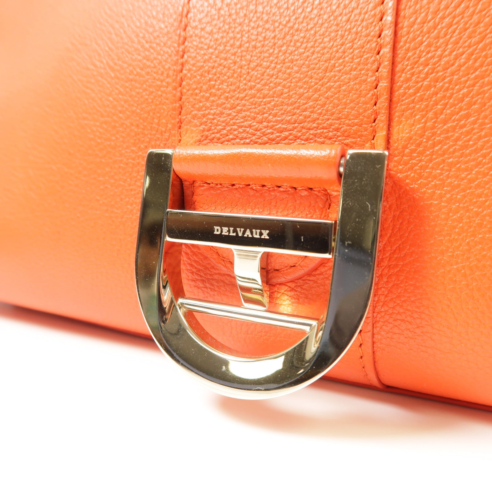 Delvaux 牛皮皮革Brillant East & West銀扣手挽肩背兩用袋