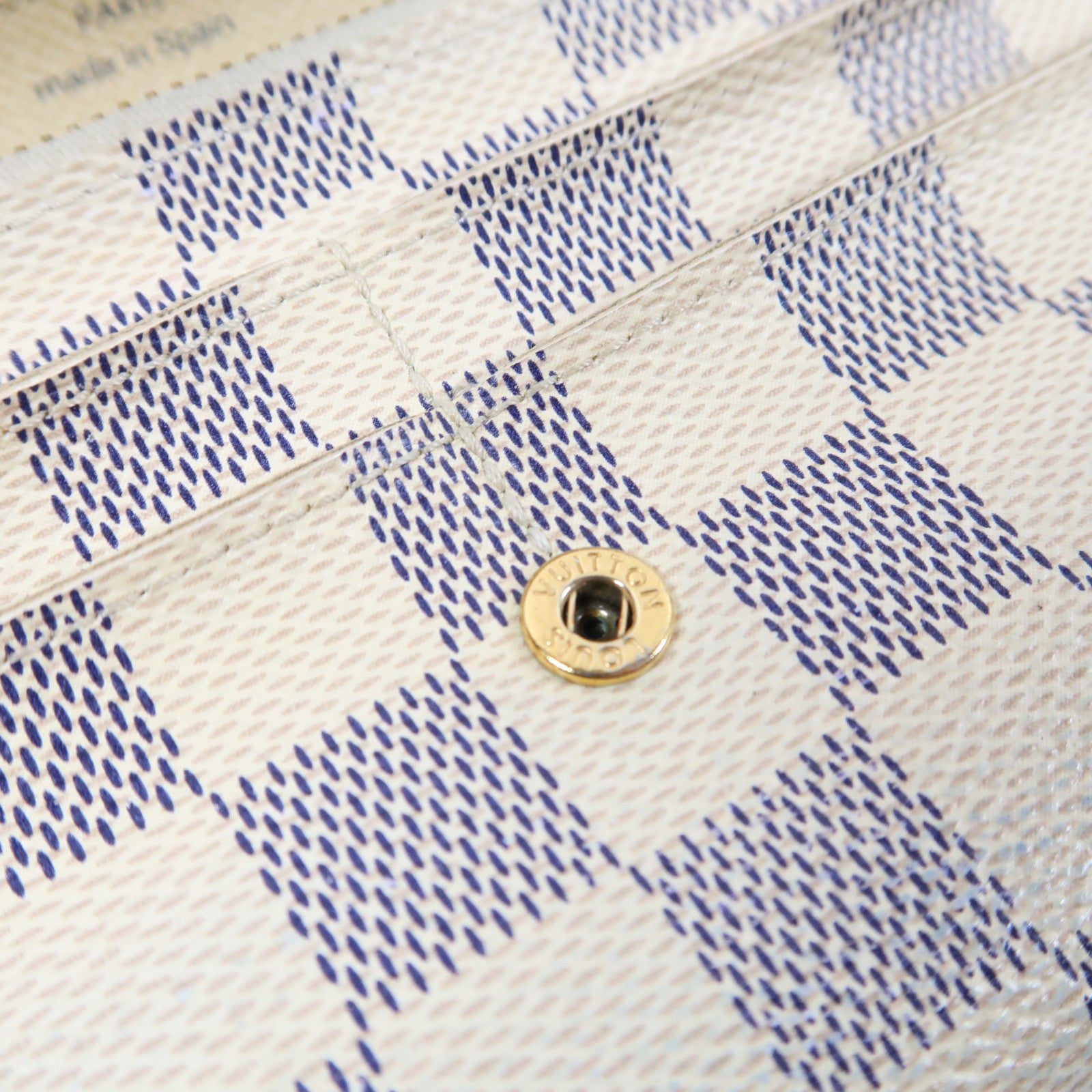 LOUIS VUITTON 【激減優惠】Damier Azur Portefeuille Emily Long Wallet金扣長錢包白色/藍色