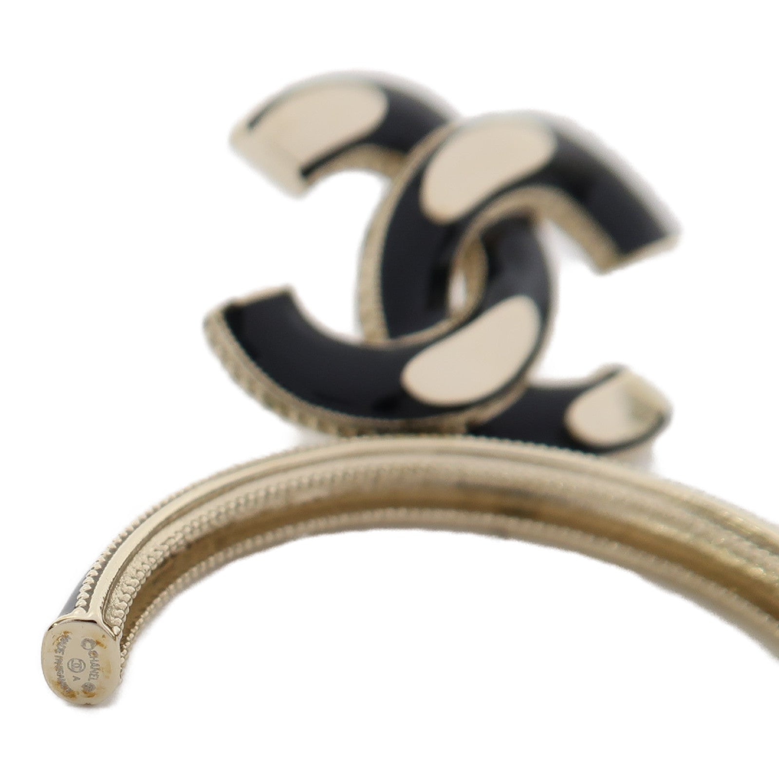 CHANEL 金屬CC Earrings耳環金色/黑色