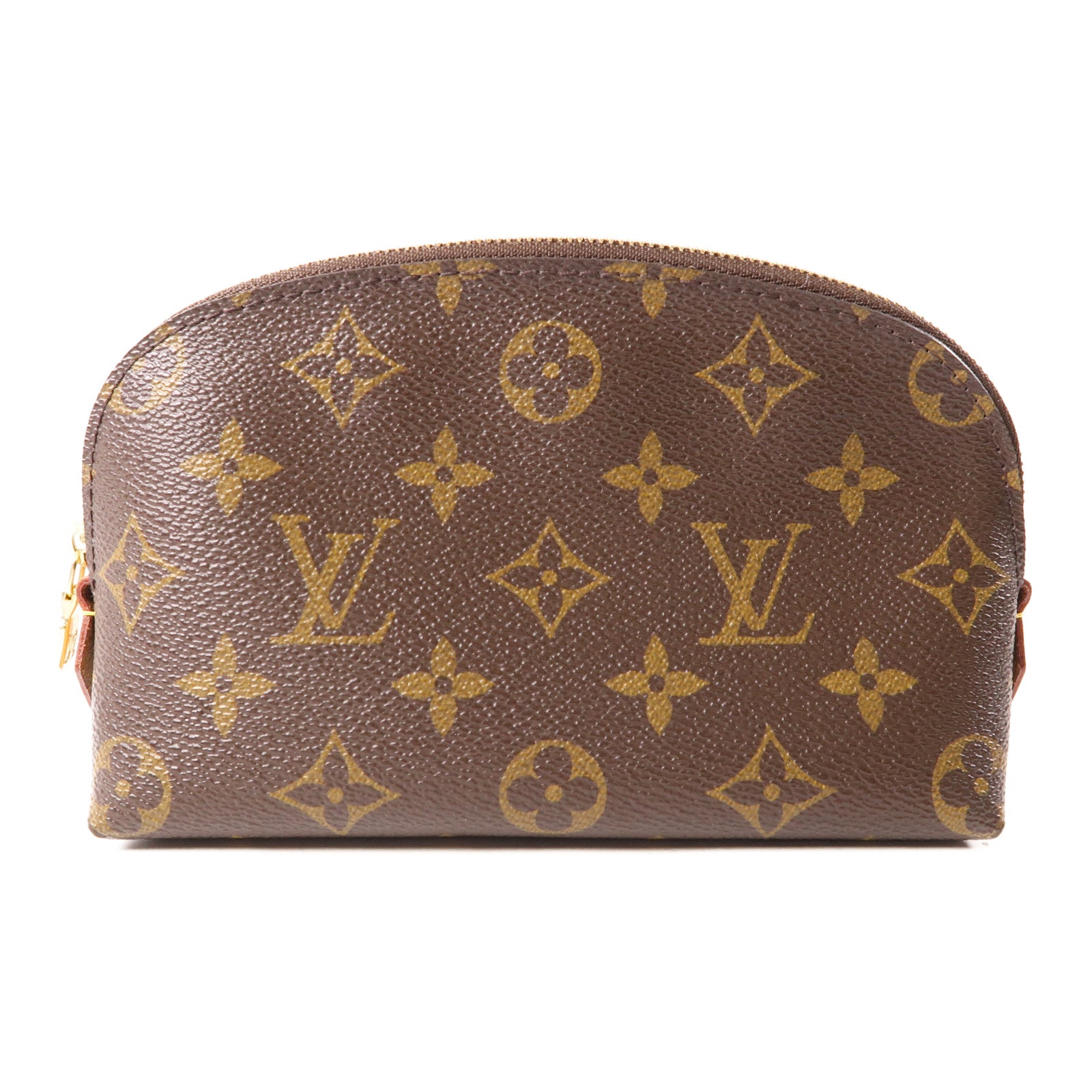 LOUIS VUITTON Monogram Cosmetic Pouch金扣手拿包棕色