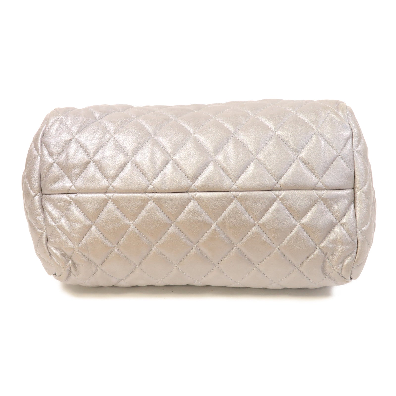 CHANEL 【激減優惠】菱格羊皮皮革Coco Cocoon銀扣手挽袋銀色