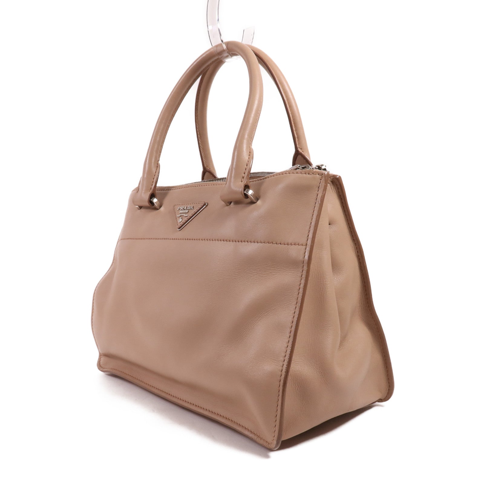 PRADA 牛皮皮革2 Way Shoulder銀扣手挽肩背兩用袋