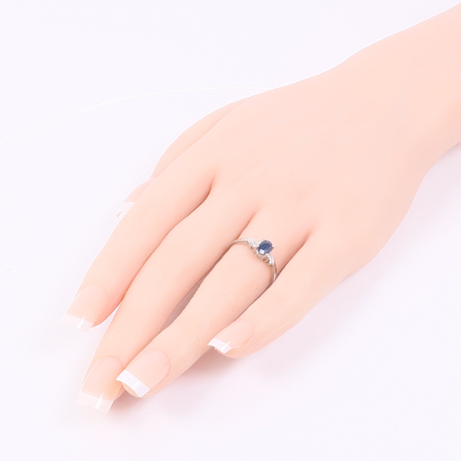 JEWELRY 【激減優惠】PT900鉑金Sapphire/Diamond Ring藍寶石/鑽石戒指US#7.5