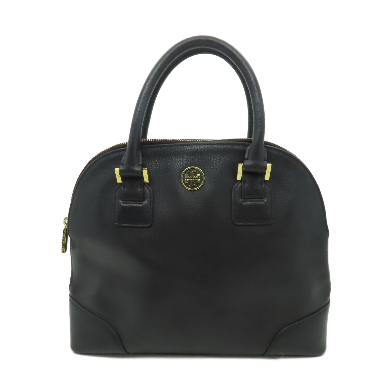 Tory Burch 【激減優惠】牛皮皮革Hand Bag金扣手挽袋黑色