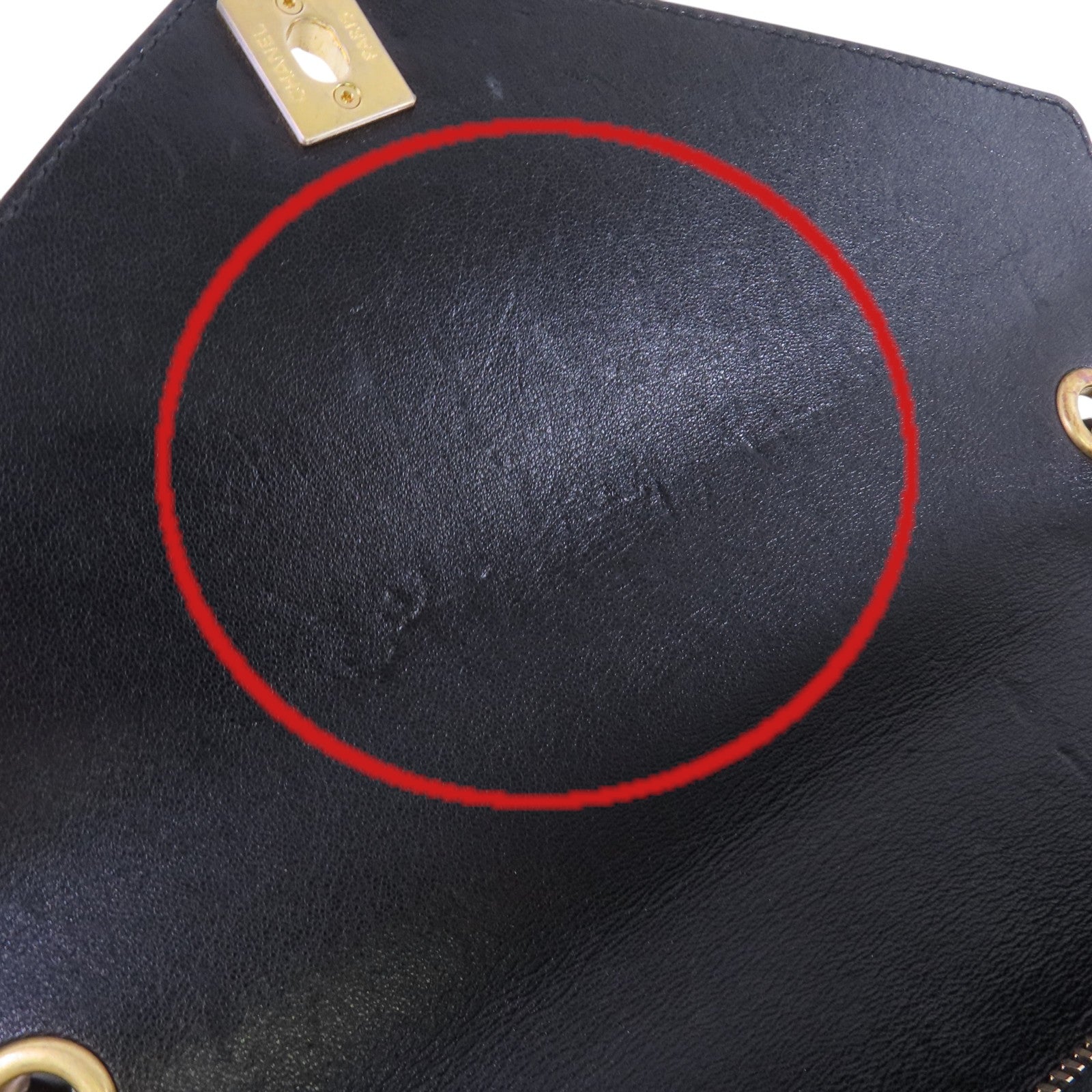 CHANEL 牛皮皮革Chevron金扣鏈帶肩背袋