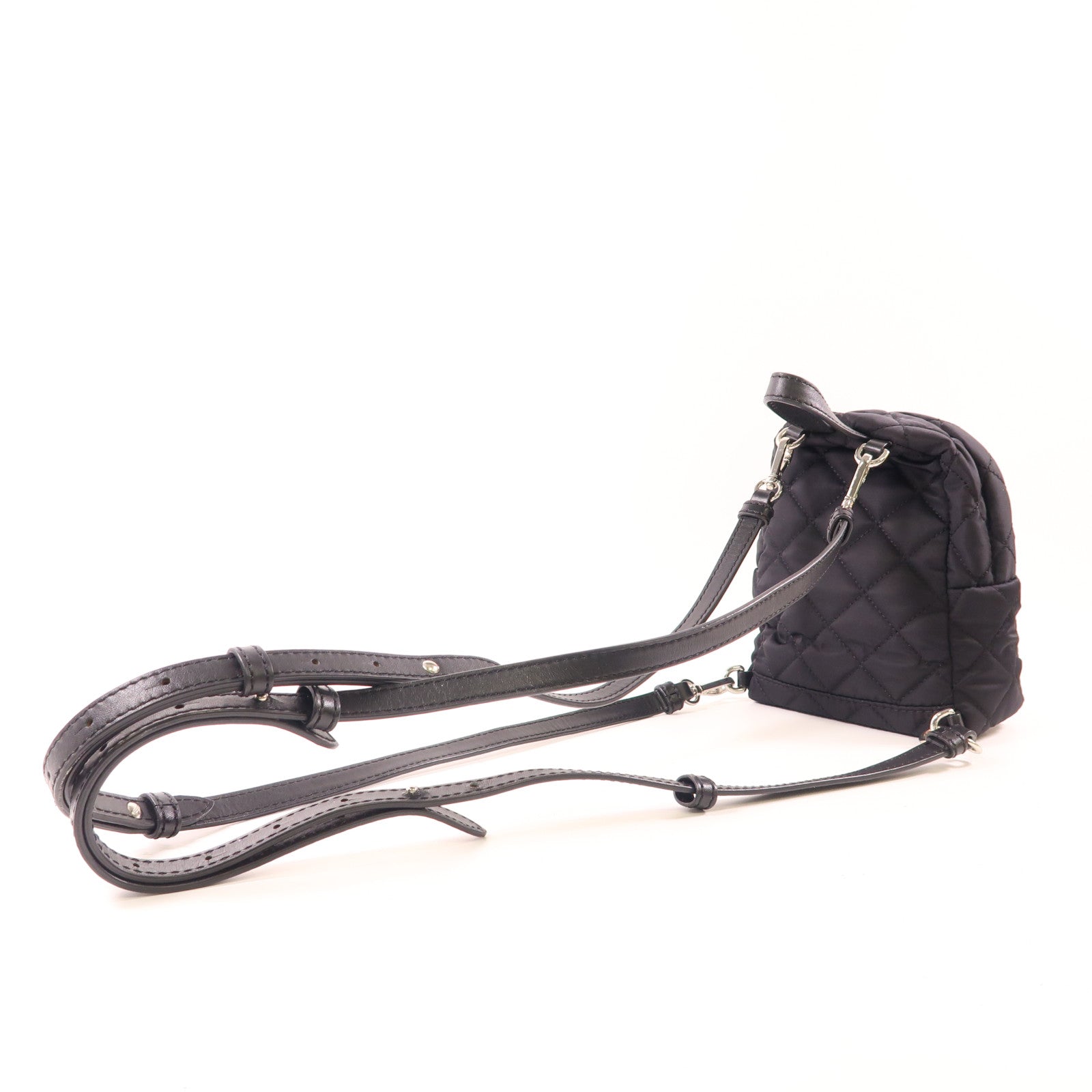 MOSCHINO 尼龍Mini Backpack銀扣背包