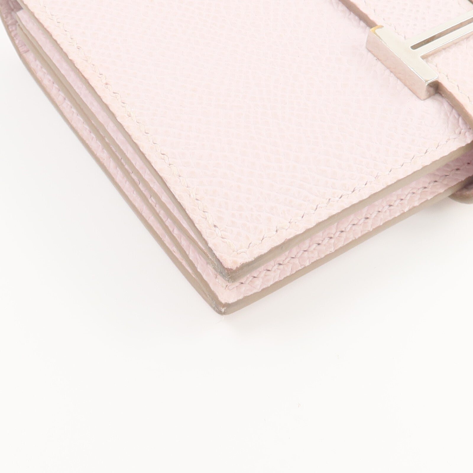 HERMES Epsom皮革Bearn Compact錢包Mauve Pale