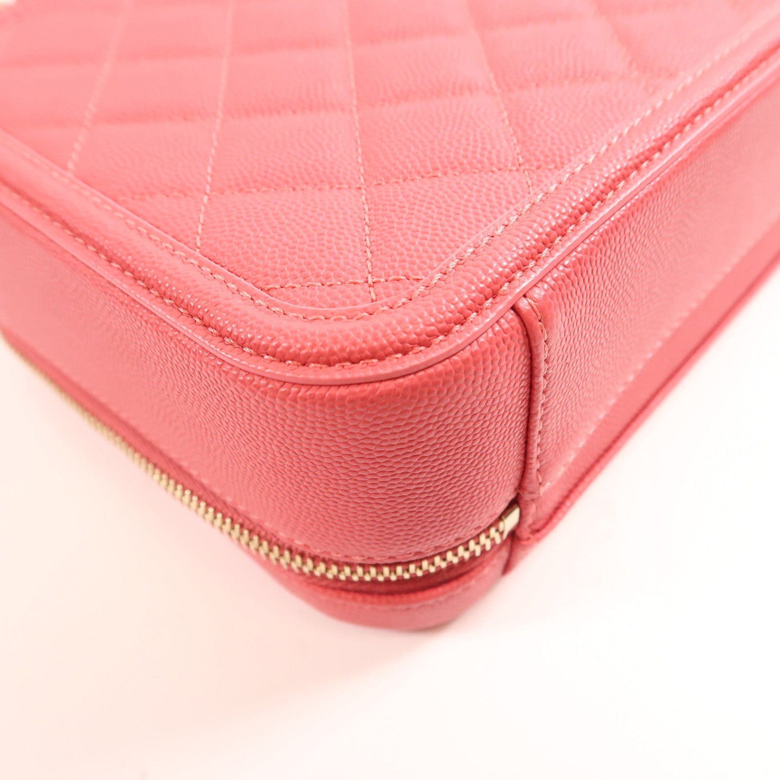 CHANEL 【激減優惠】牛皮皮革Vanity Case金扣鏈帶手挽肩背兩用袋