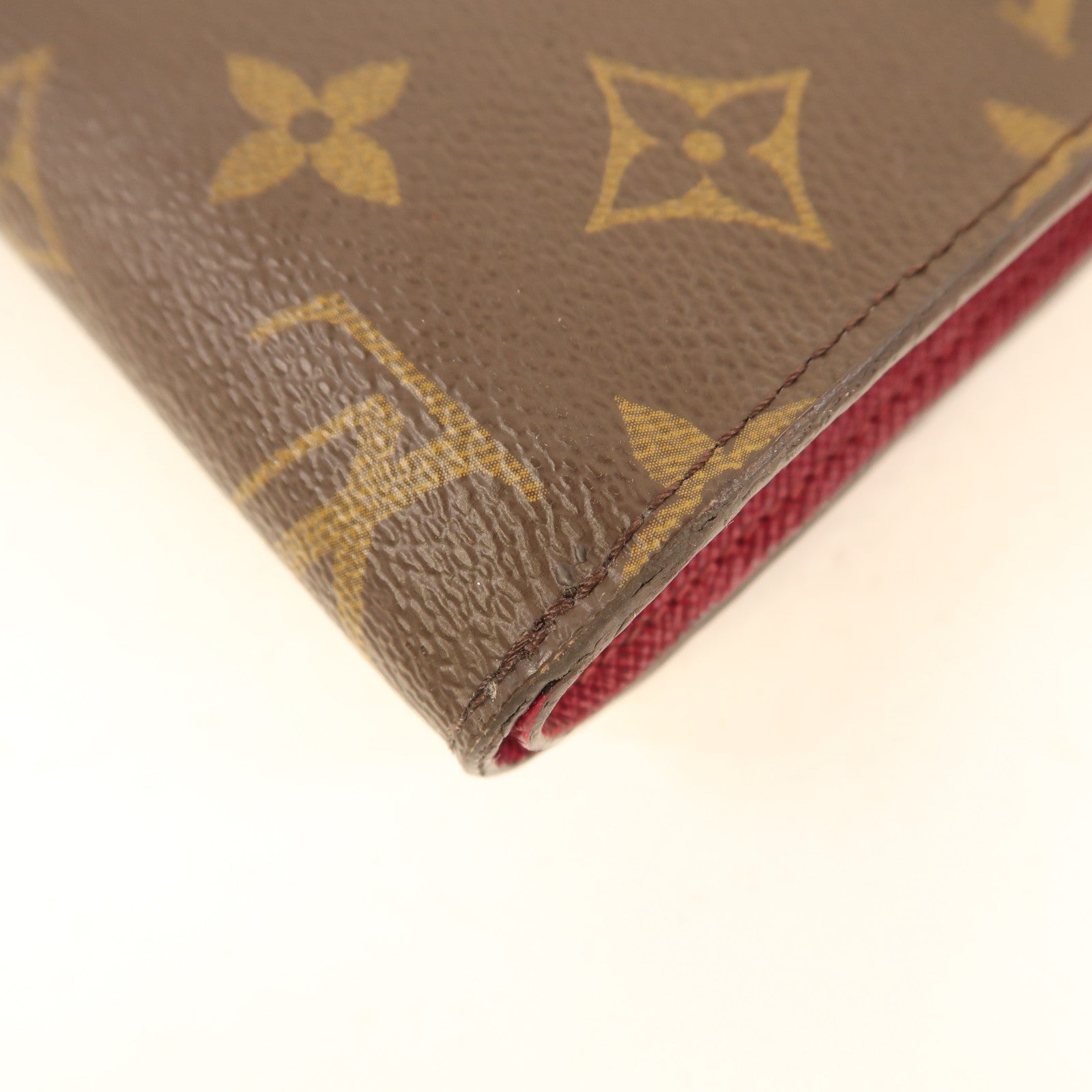 LOUIS VUITTON Monogram Ariane金扣錢包棕色/酒紅色