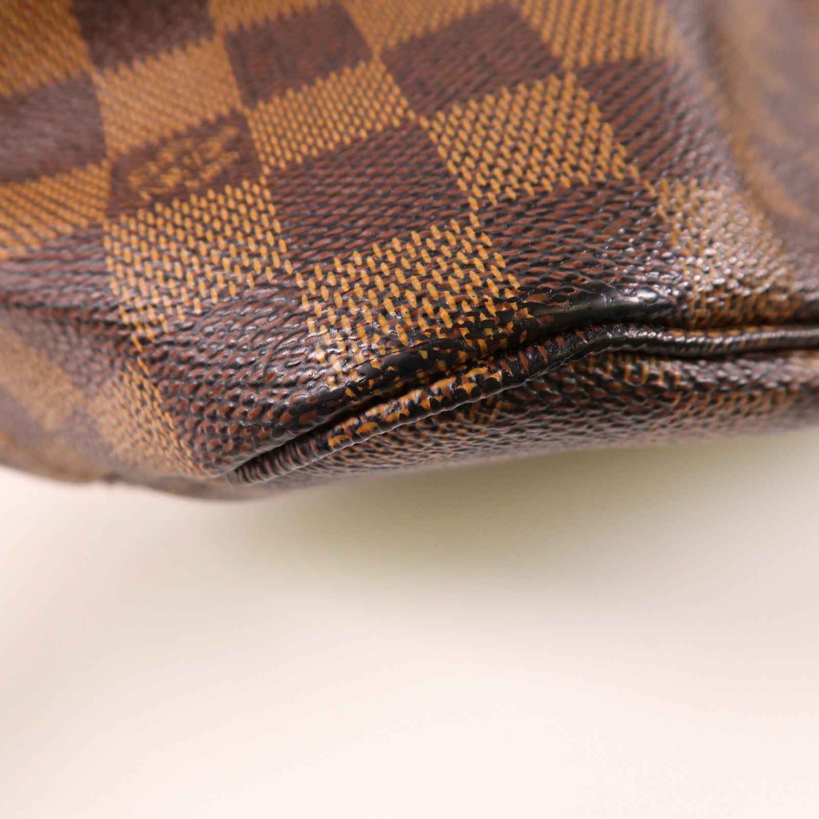 LOUIS VUITTON Damier Neverfull MM金扣手挽袋