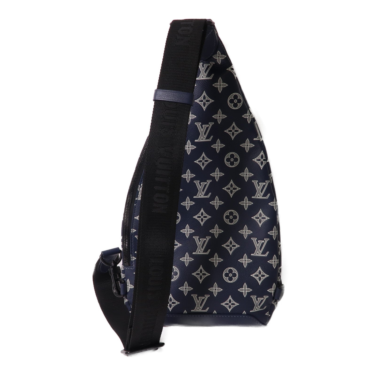 LOUIS VUITTON Monogram Duo Slingbag肩背袋深藍色