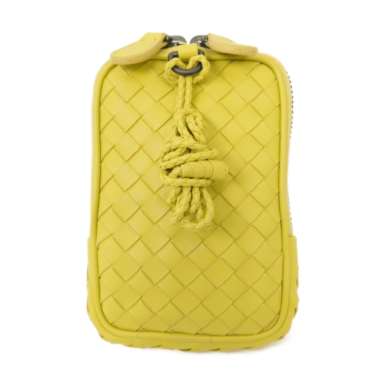 BOTTEGA VENETA 【激減優惠】織紋皮革Coin Case零錢包黃色