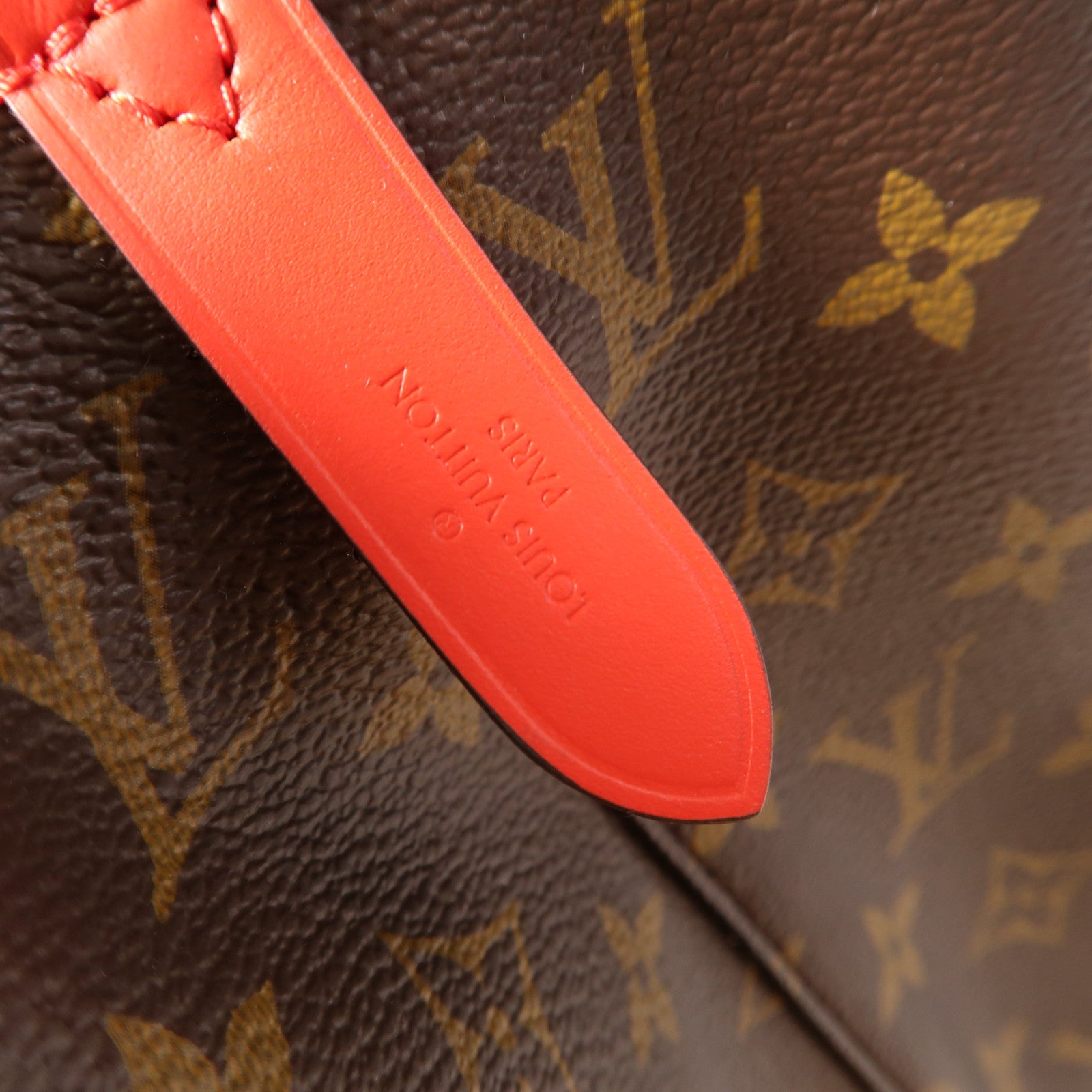 LOUIS VUITTON Monogram Neo Noe MM金扣肩背袋啡色/紅色
