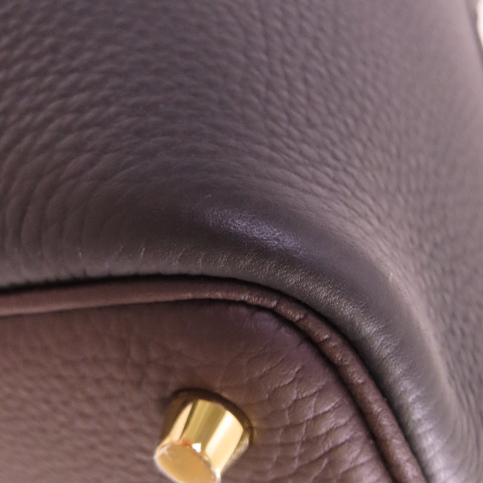 HERMES Clemence皮革Picotin PM Tote Bag金扣手挽袋黑色/黑檀木色/馬爾法米色