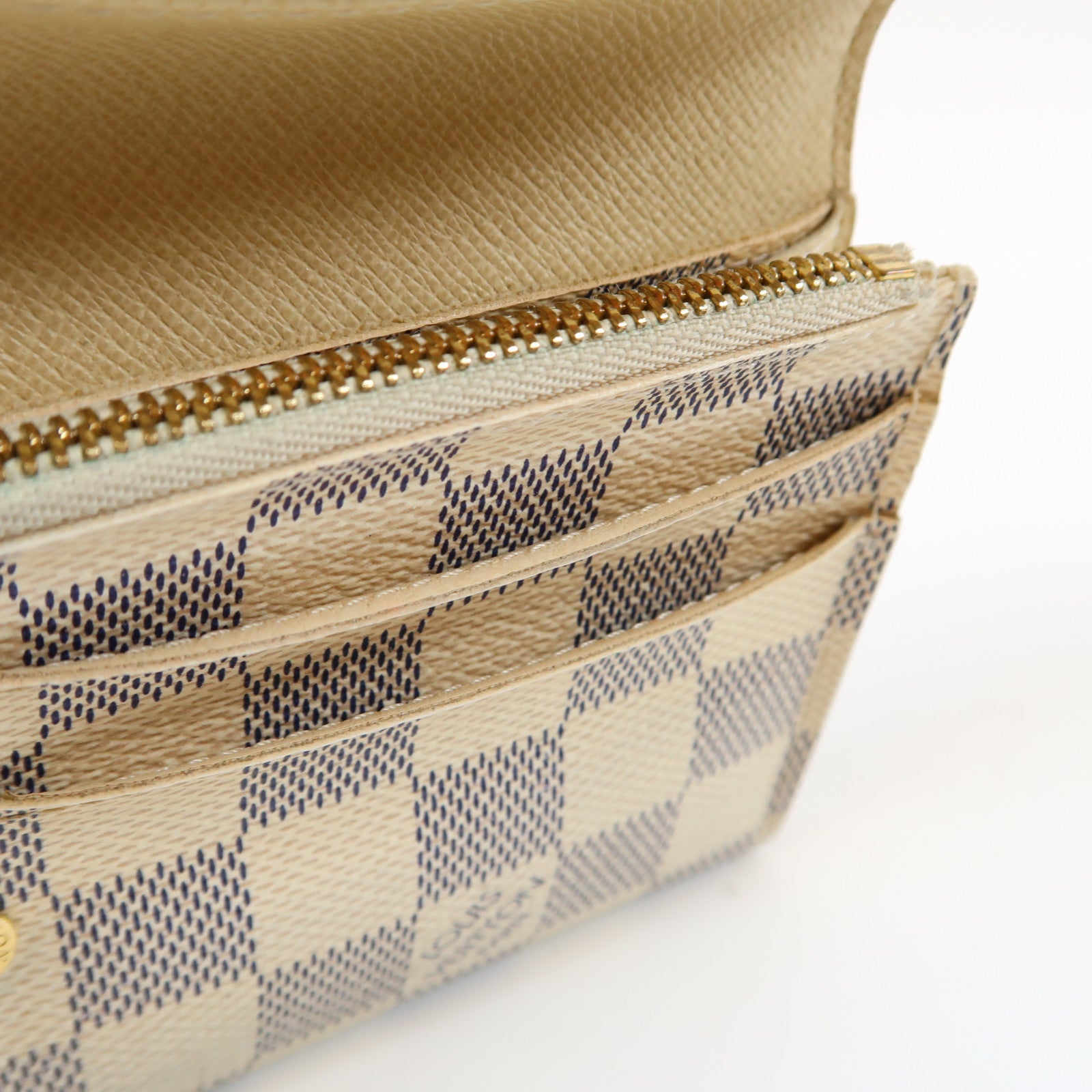 LOUIS VUITTON 【激減優惠】Damier Azur Portefeuille Emily Long Wallet金扣長錢包白色/藍色