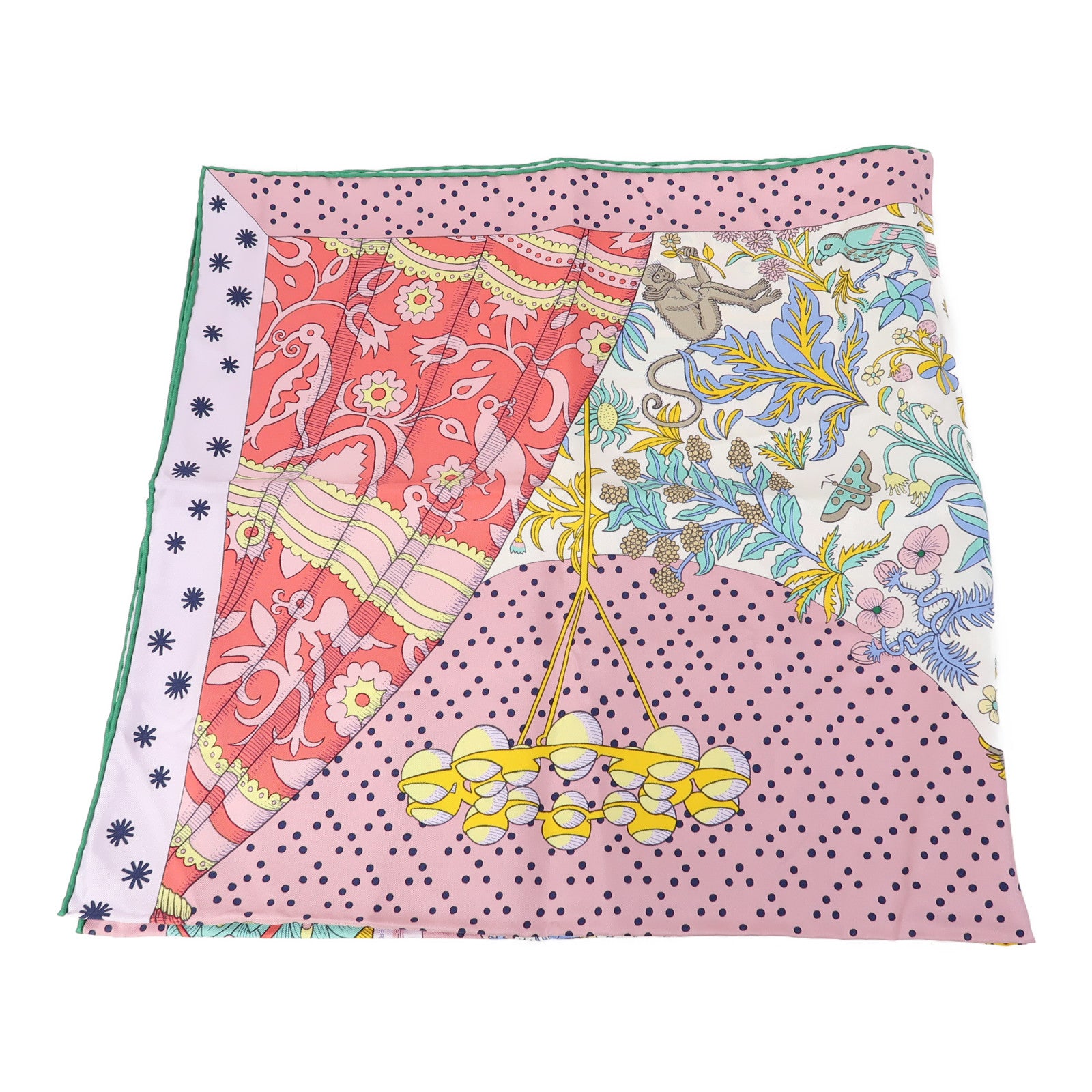 HERMES 絲質Scarf 90x90絲巾粉紅色