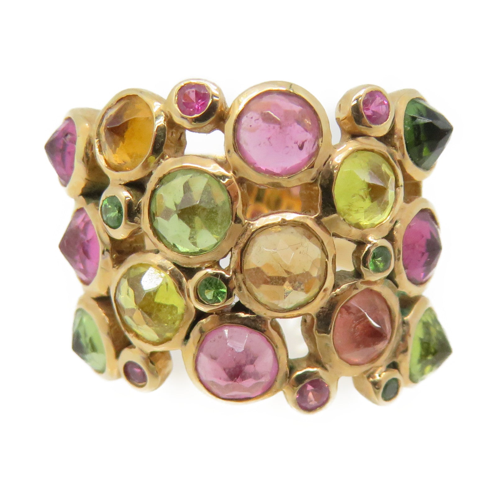 JEWELRY 18K玫瑰金/3.66ct彩色宝石Jewelry Ring戒指US#6.5
