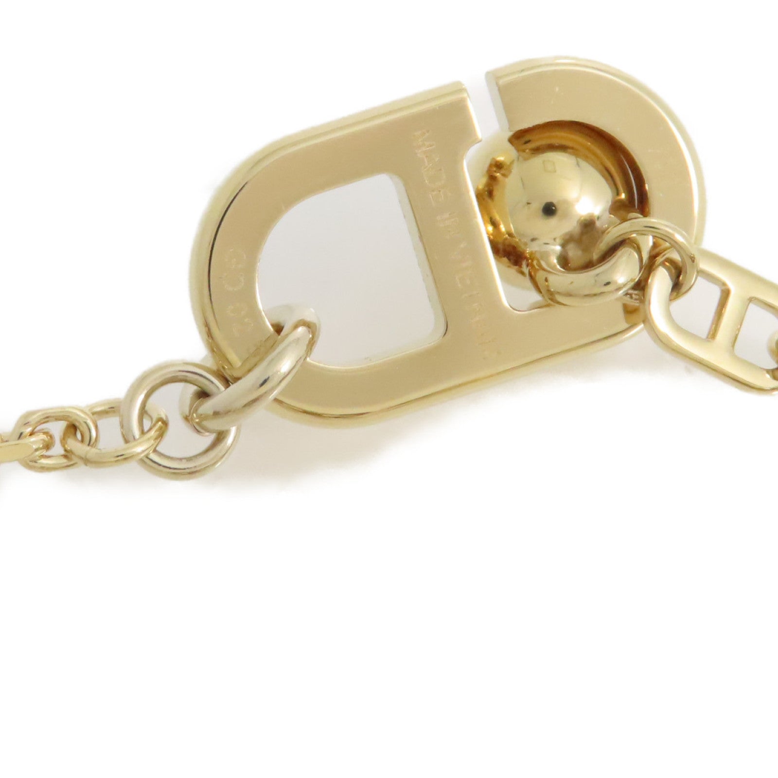 HERMES 水牛角/金屬Sur Mer Small Bracelet金扣手鏈啡色