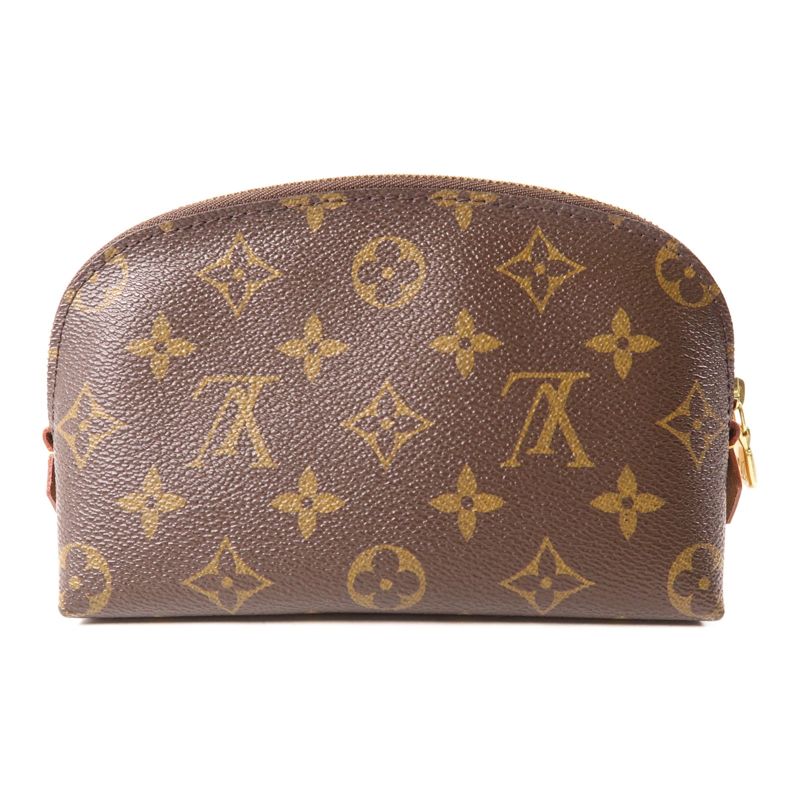 LOUIS VUITTON Monogram Cosmetic Pouch金扣手拿包棕色