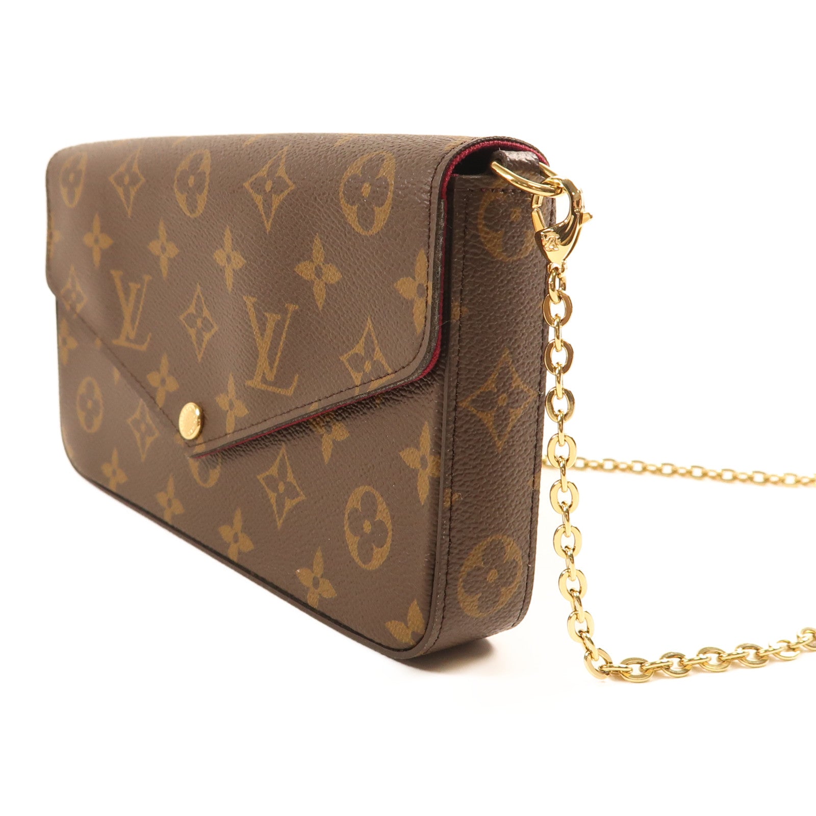 LOUIS VUITTON Monogram Pochette Felicie金扣鏈帶肩背袋